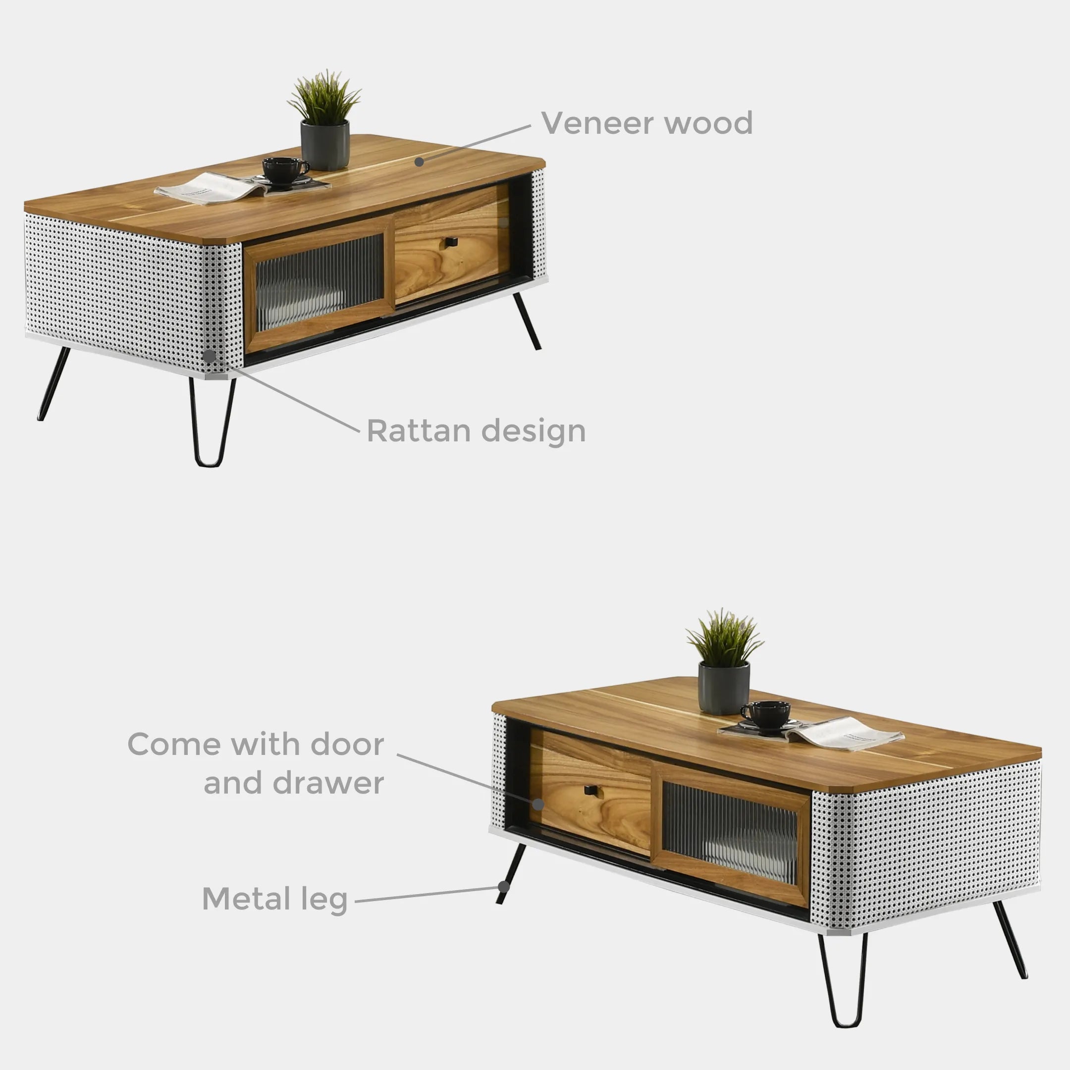 Goodnite Living Set (Verona), 6Ft TV Cabinet + Coffee Table