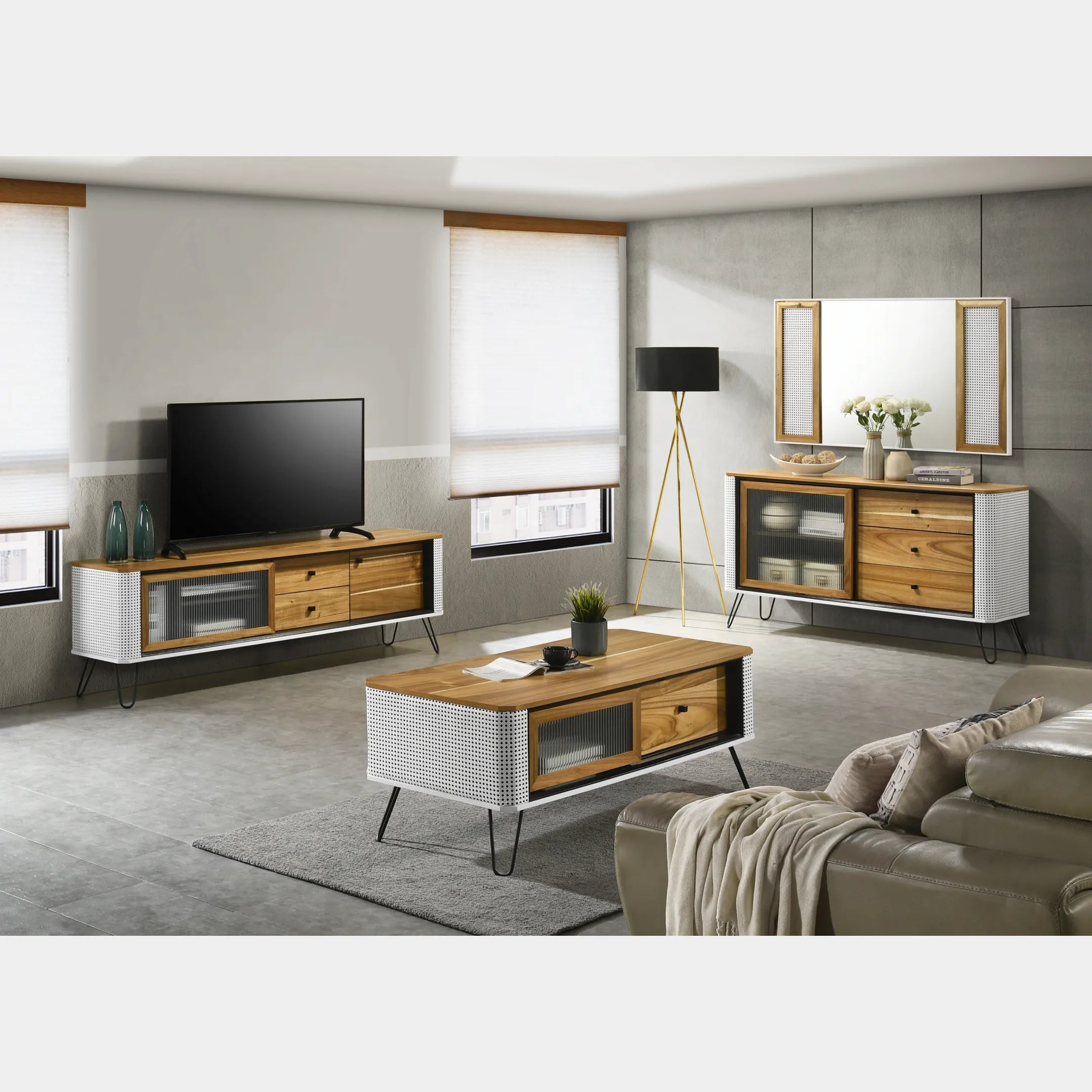 Goodnite Living Set (Verona), 6Ft TV Cabinet + Coffee Table