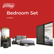 Goodnite Queen/ King Bedroom Set, Bedframe + Wardrobe + Dresser + Side Table (YM8851)