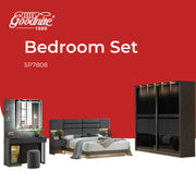 Goodnite Queen/ King Bedroom Set, Bedframe + Wardrobe + Dresser + Side Table (SP7808)