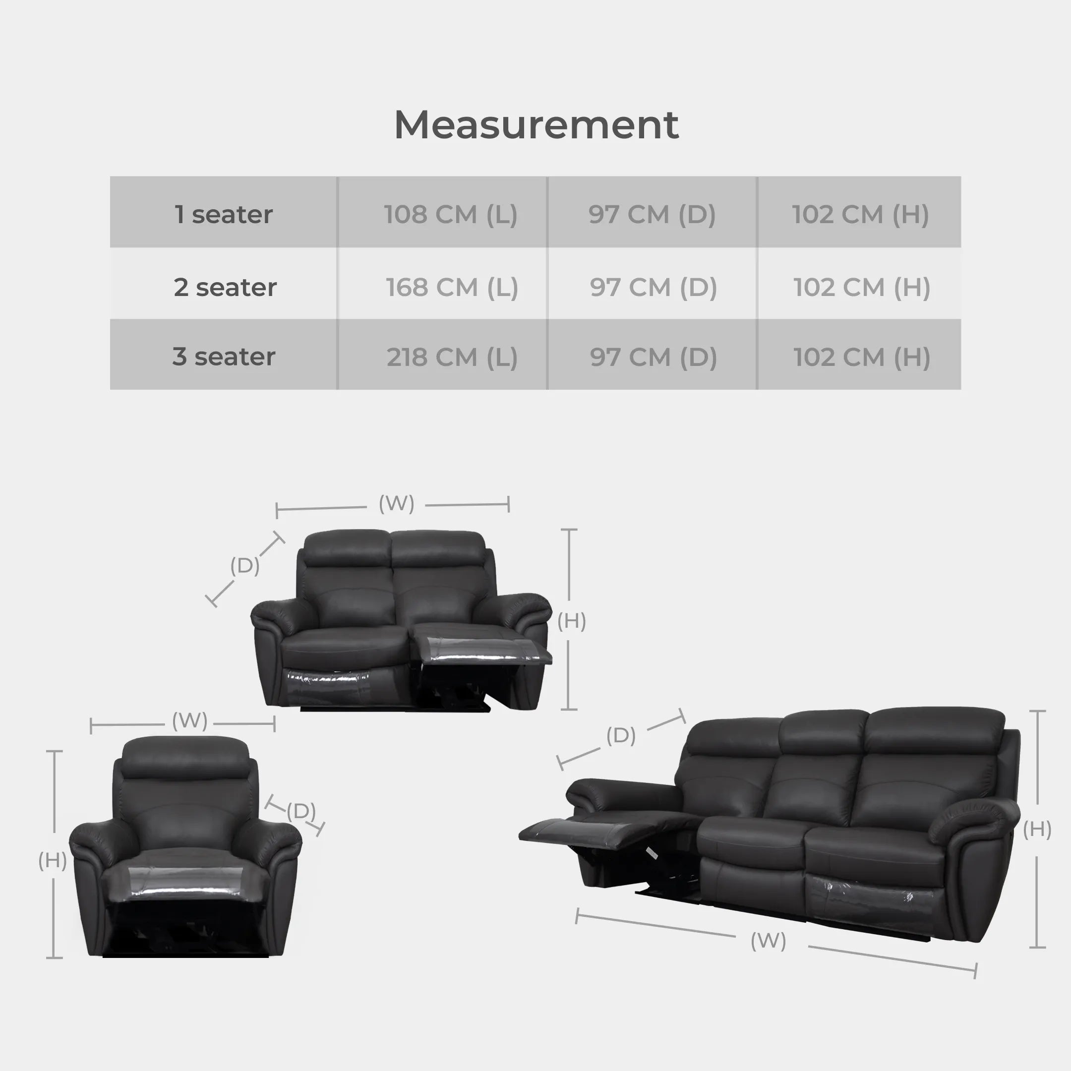 Goodnite Half Leather Sofa (ZL2622), 1 Seater Recliner/ 2 Seater Recliner/ 3 Seater Recliner/ 2+3 Seater Recliner, 5 Years Warranty