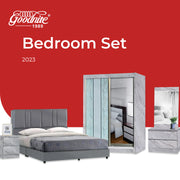Goodnite Queen/ King Bedroom Set, Bedframe + Wardrobe + Dresser + Side Table (2023)
