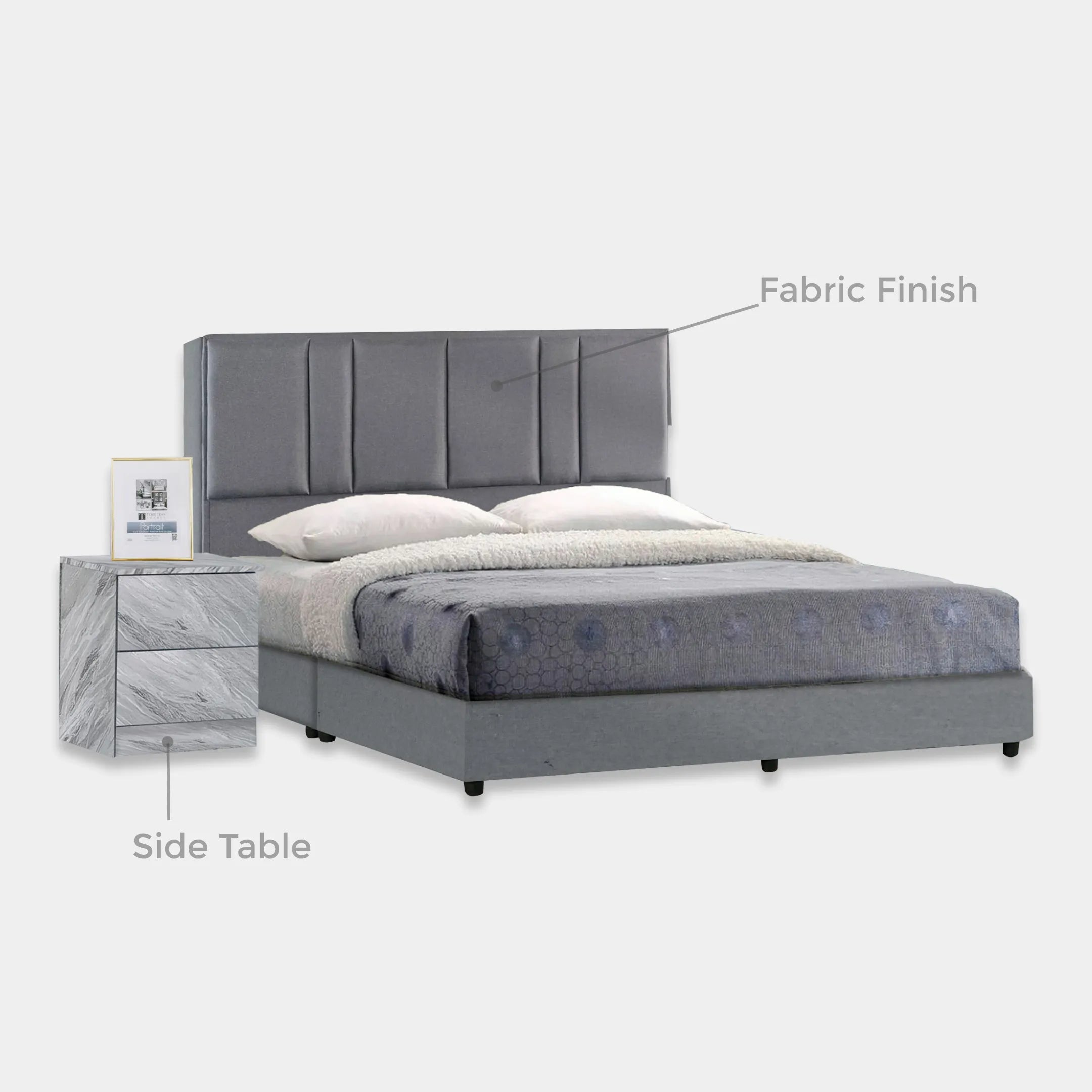 Goodnite Queen/ King Bedroom Set, Bedframe + Wardrobe + Dresser + Side Table (2023)