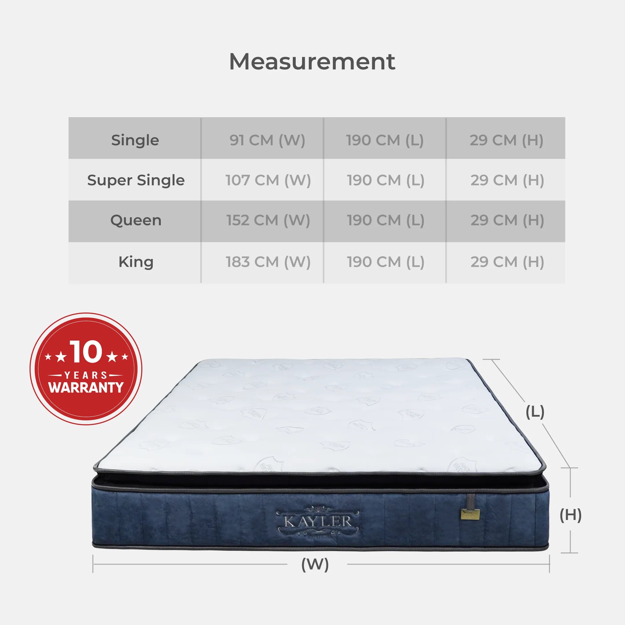 Goodnite Kayler DPC Spring Mattress (11.5 Inch) with Single/ Super Single/ Queen/ King