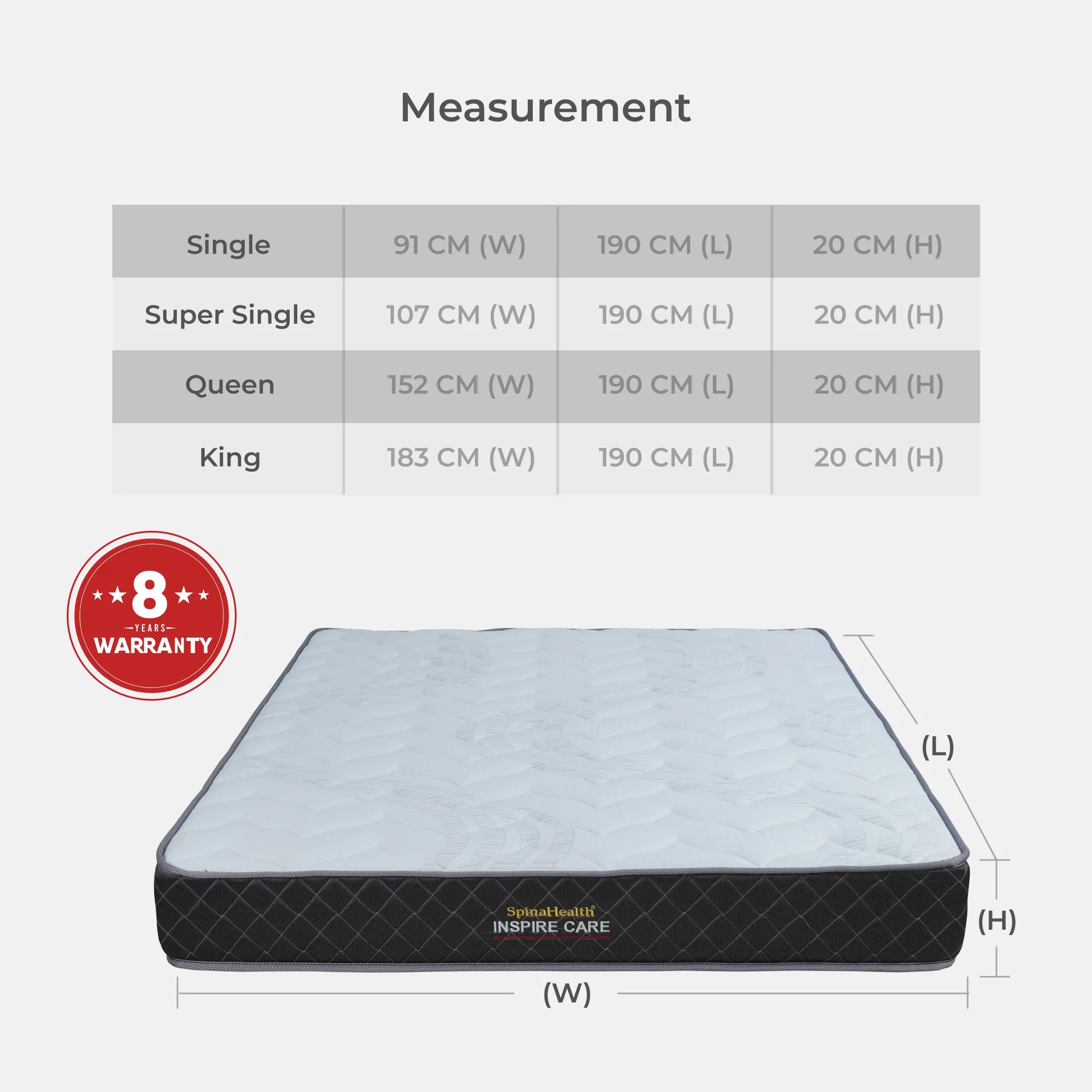 Goodnite Inspire Care Rebond Foam Mattress (8 Inch) with Single/ Super Single/ Queen/ King