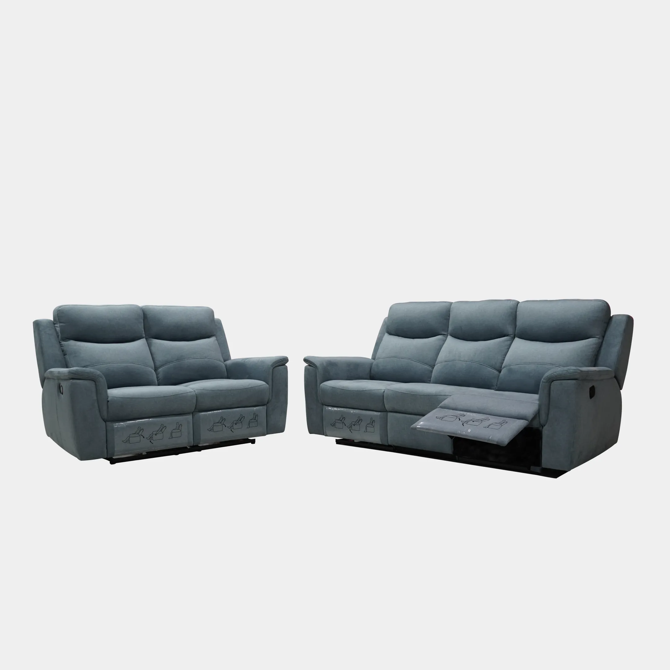 Goodnite Fabric Recliner Sofa (ZL2890), 1 Seater Recliner/ 2 Seater Recliner/ 3 Seater Recliner/ 2RR+3RR Seater, 5 Years Warranty