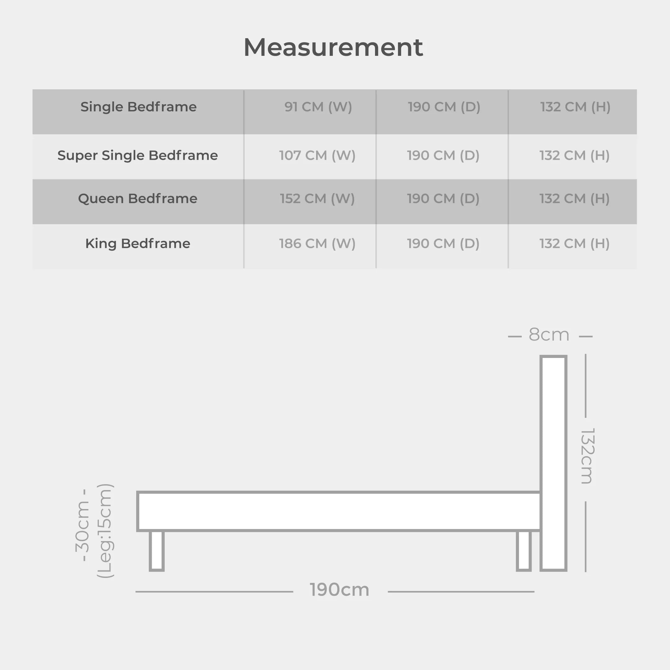Goodnite AK102 Bedframe (Single/ Super Single/ Queen/ King)