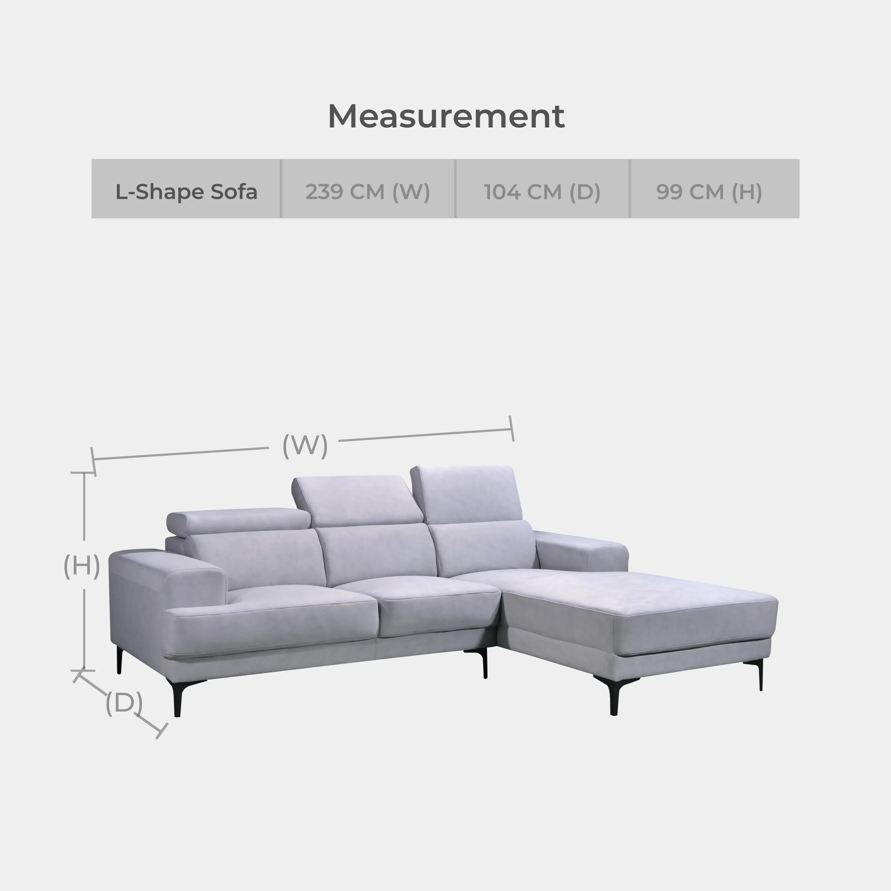 Goodnite Fabric L-Shape Sofa (SF5005G), 5 Years Warranty