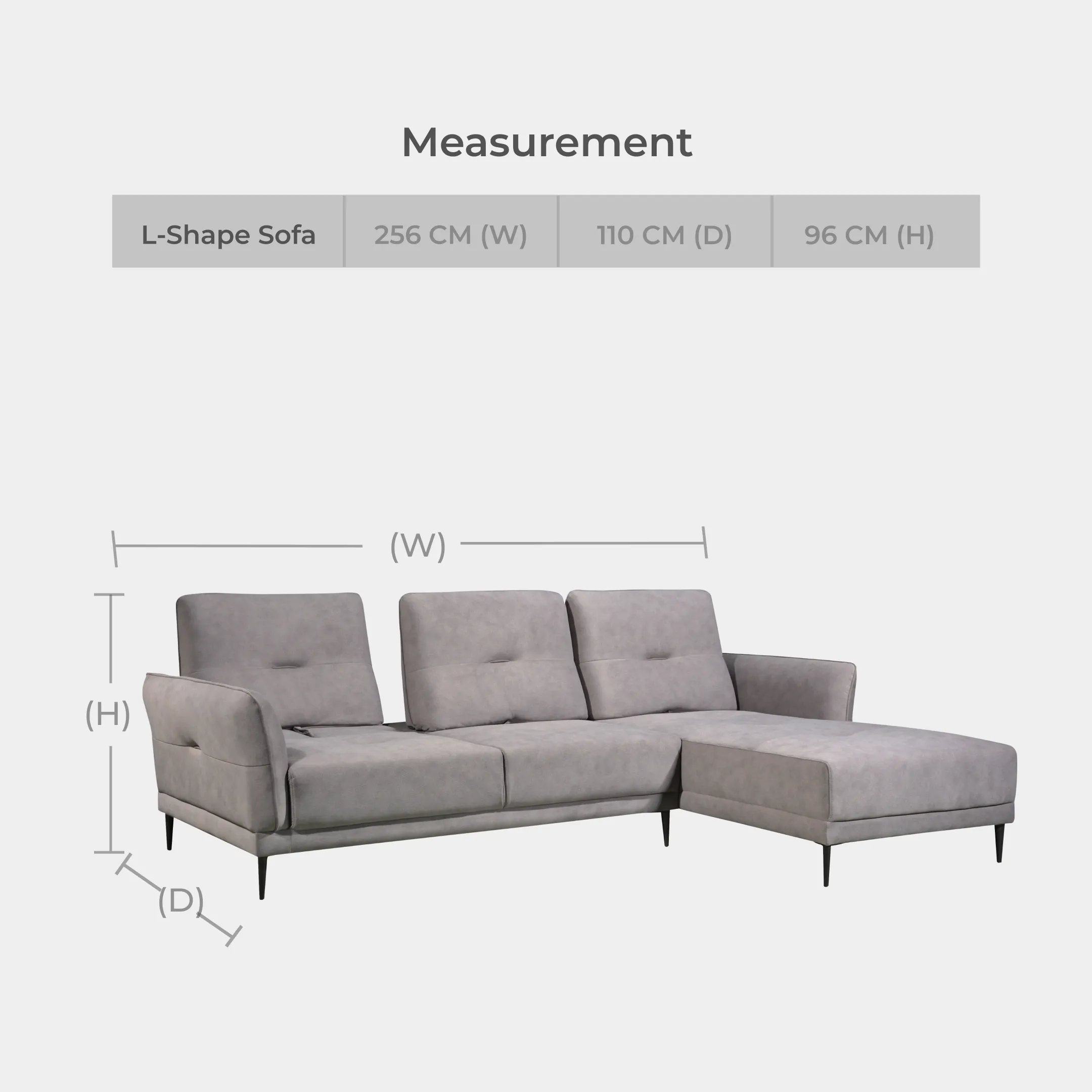 Goodnite Fabric L-Shape Sofa (SF9001), 5 Years Warranty