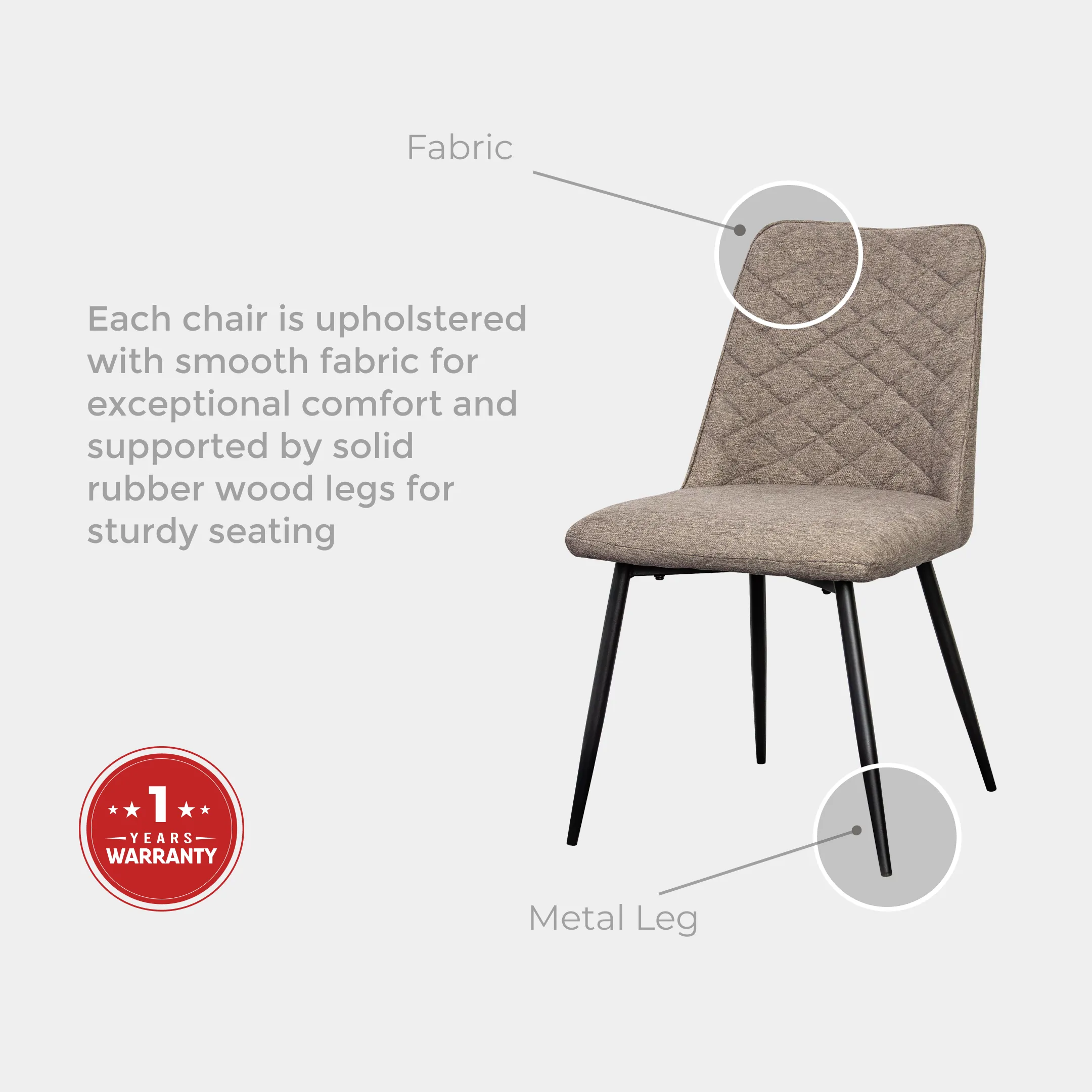 Goodnite (1+6) Marble Dining Set (W 1350mm) / (1+8) Marble Dining Set (W 1500mm), Marble Table, Metal Leg, Fabric Chair