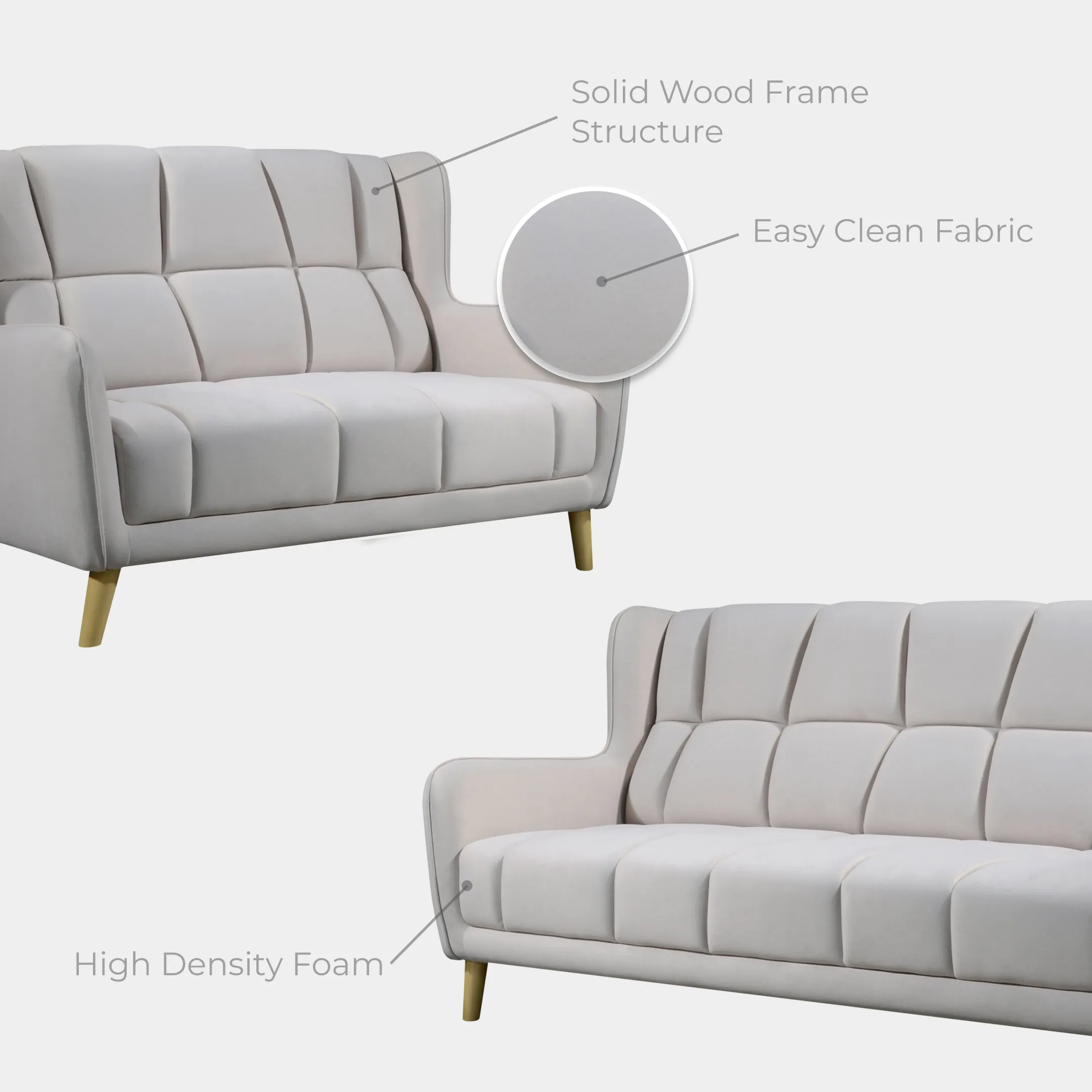 Goodnite Fabric Sofa (ML3722), 1 Seater/ 2 Seater/ 3 Seater/ 1+3 Seater, 5 Years Warranty