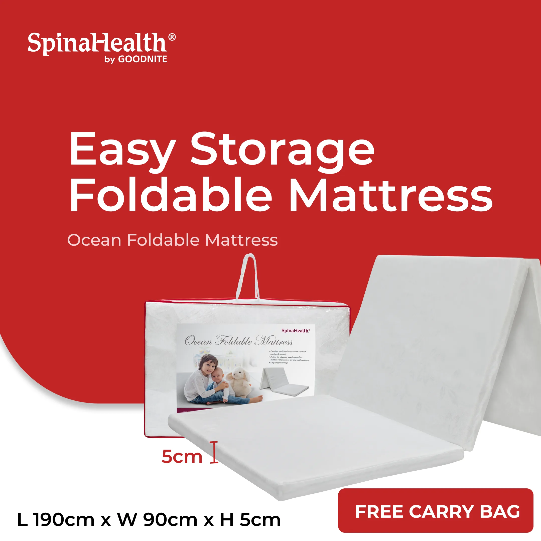 Goodnite Ocean Foldable Mattress (2 Inch)