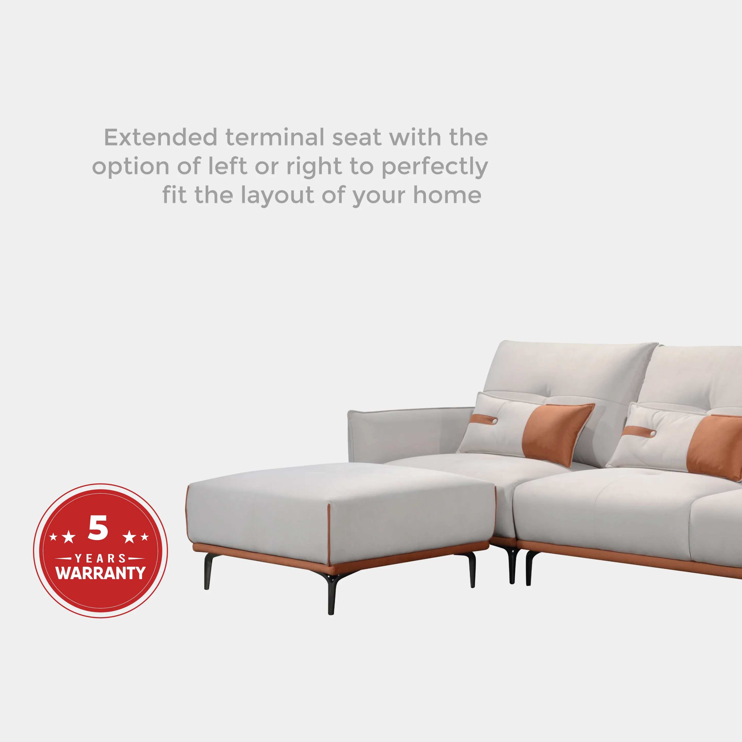 Goodnite Fabric L-Shape Sofa (ML9004), 5 Years Warranty