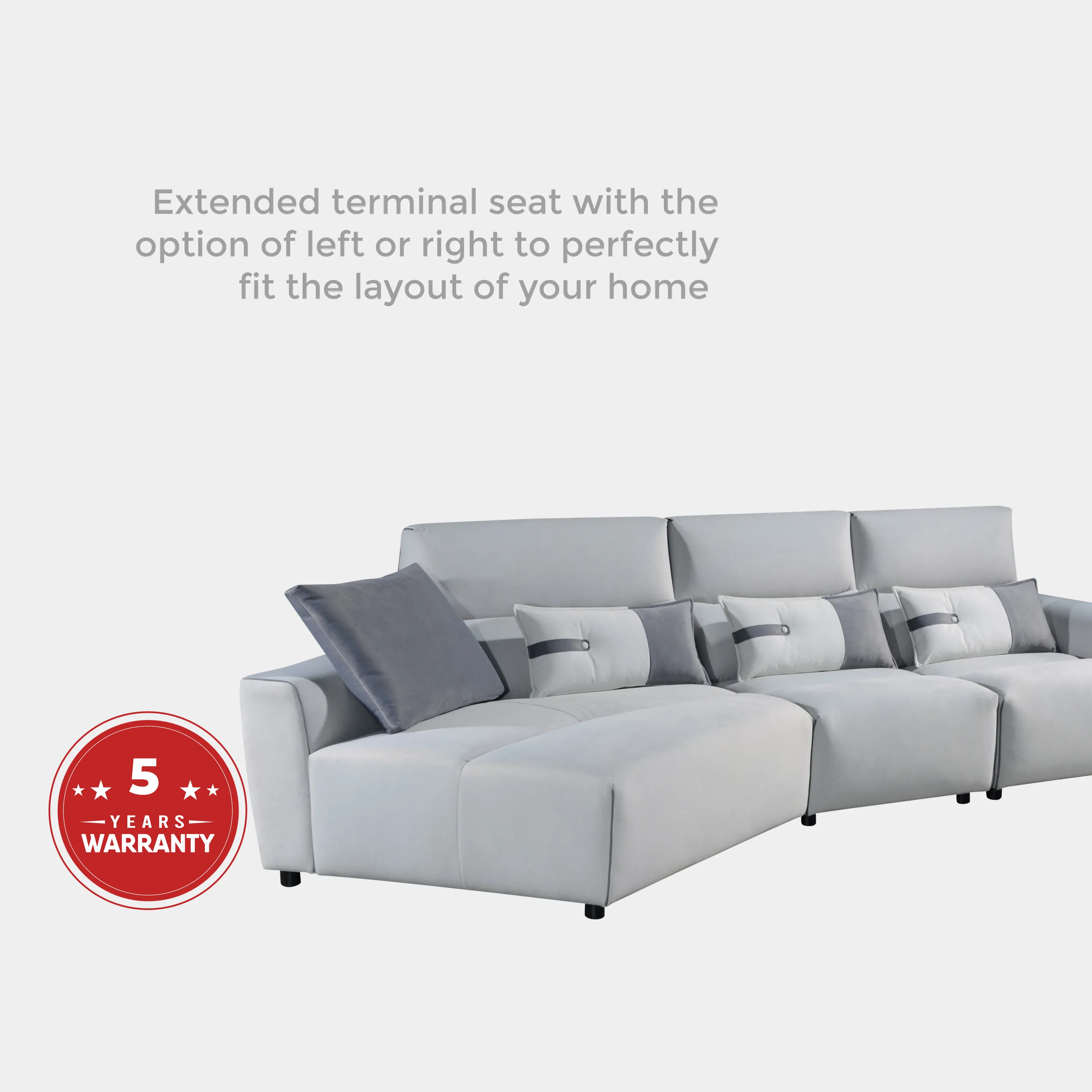 Goodnite Fabric L-Shape Sofa (ML9002), 5 Years Warranty