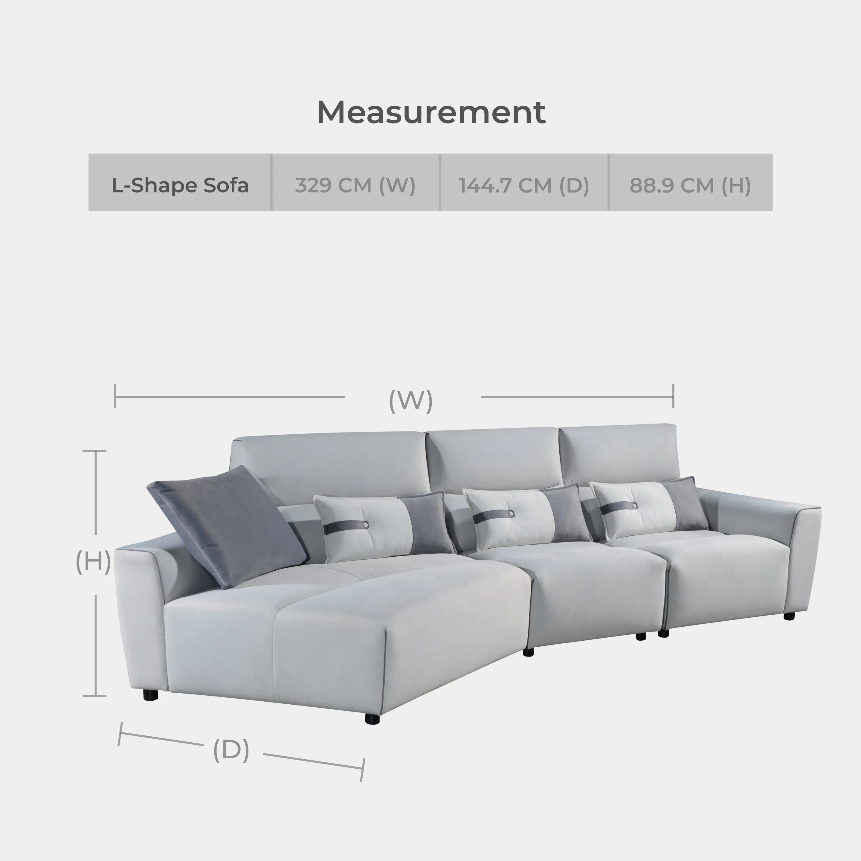 Goodnite Fabric L-Shape Sofa (ML9002), 5 Years Warranty