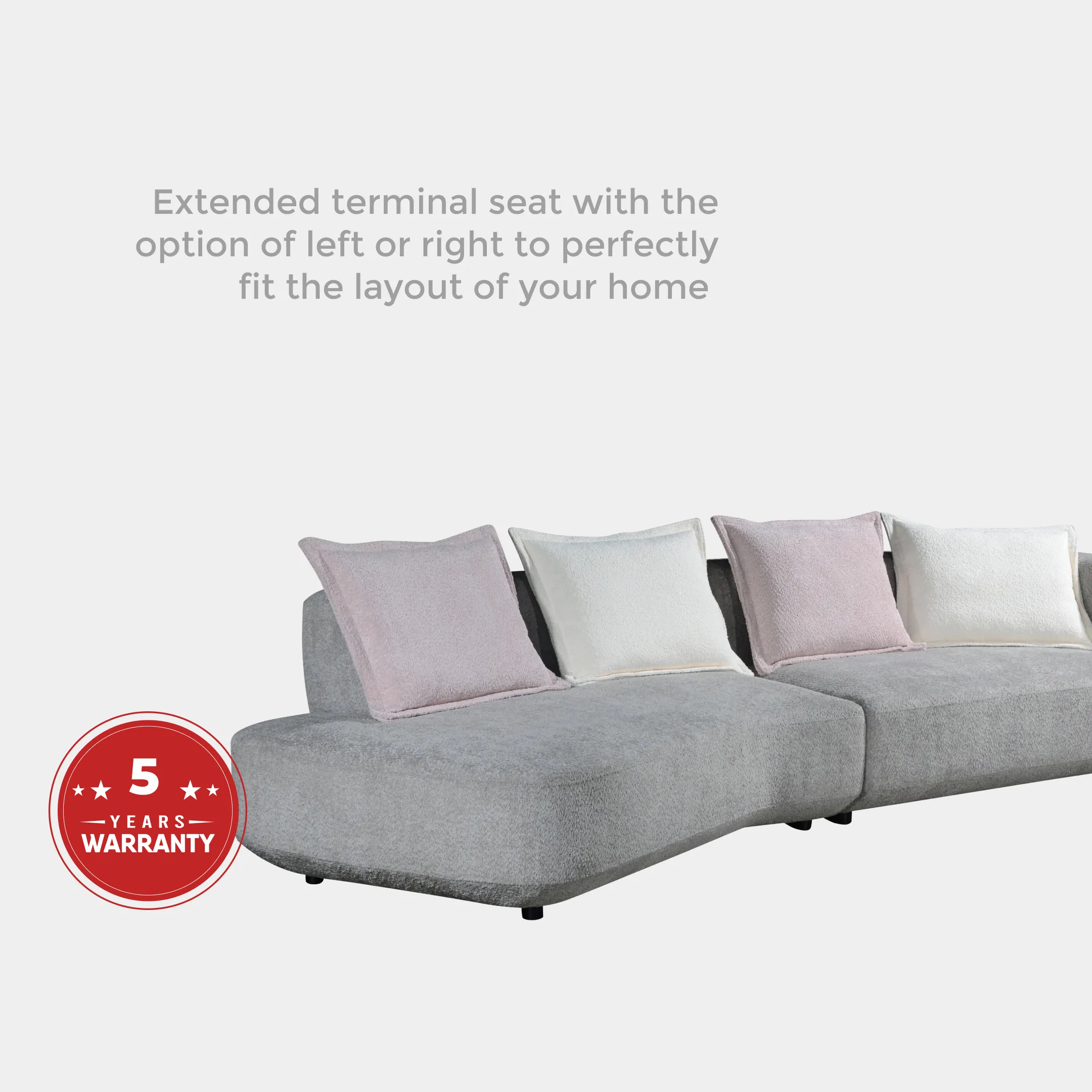 Goodnite 4 Seater Fabric Sofa (ML9003), 5 Years Warranty
