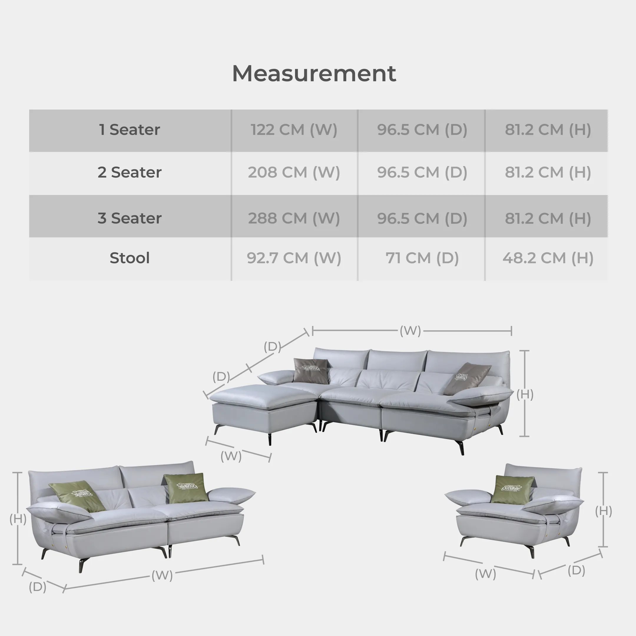 Goodnite Fabric Sofa (ML9000), 1 Seater/ 2 Seater/ 3 Seater/ 1+3 Seater, 5 Years Warranty