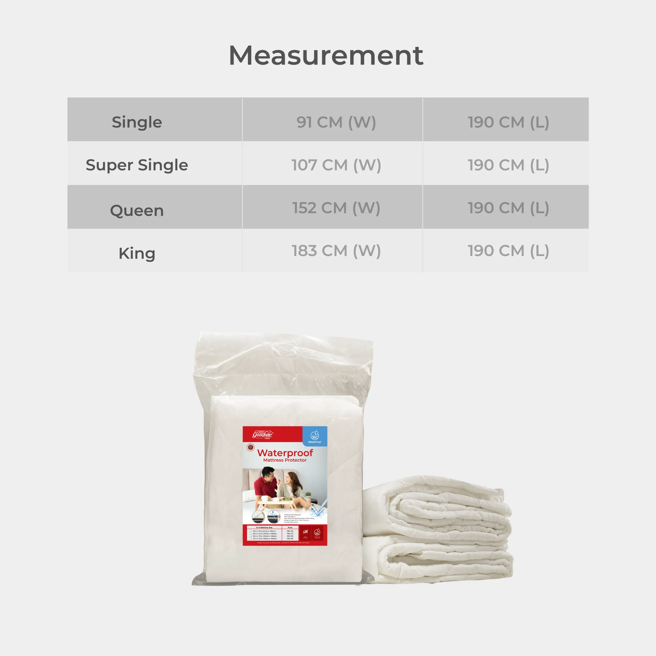 Goodnite Waterproof Mattress Protector (Single/ Super Single/ Queen/ King)