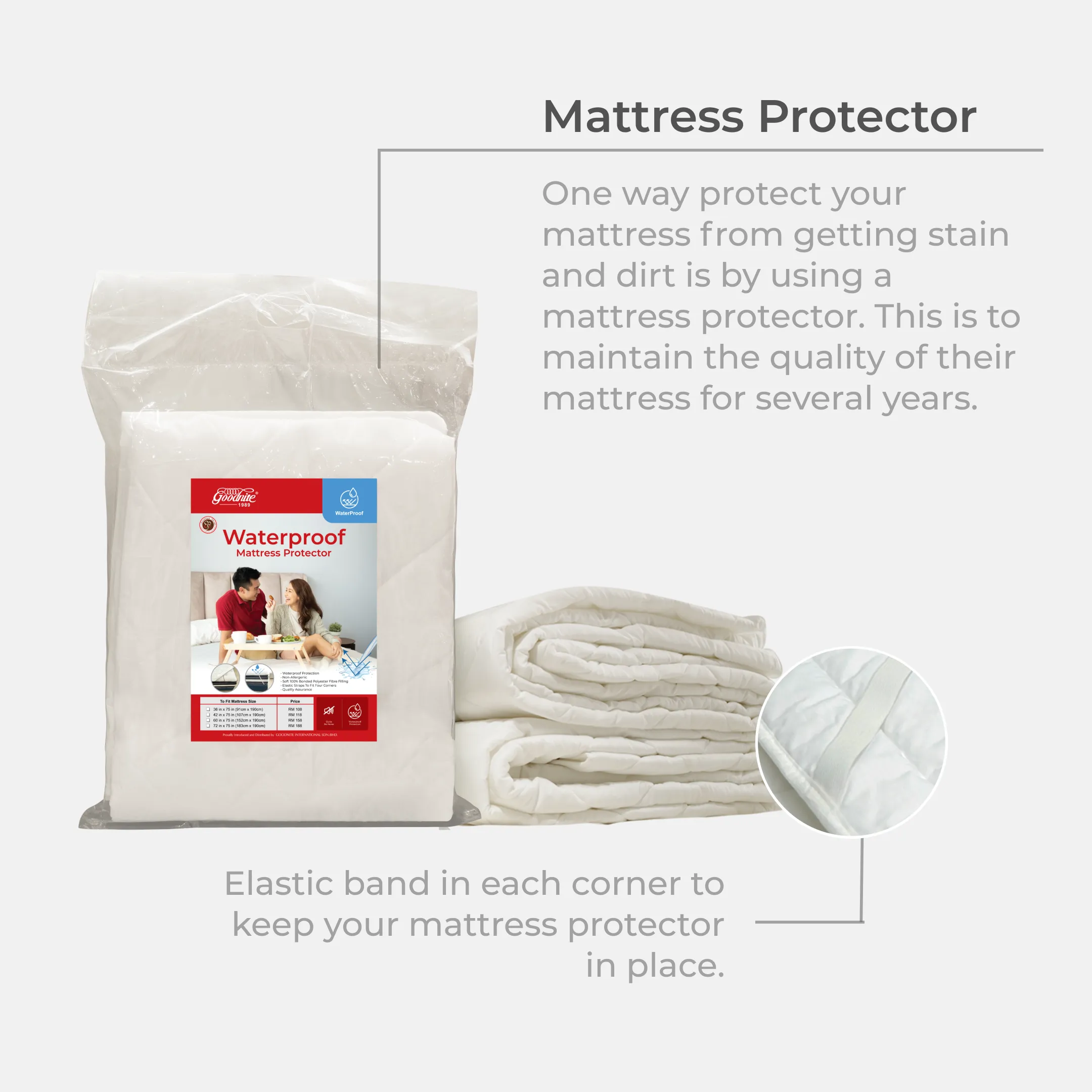 Goodnite Waterproof Mattress Protector (Single/ Super Single/ Queen/ King)