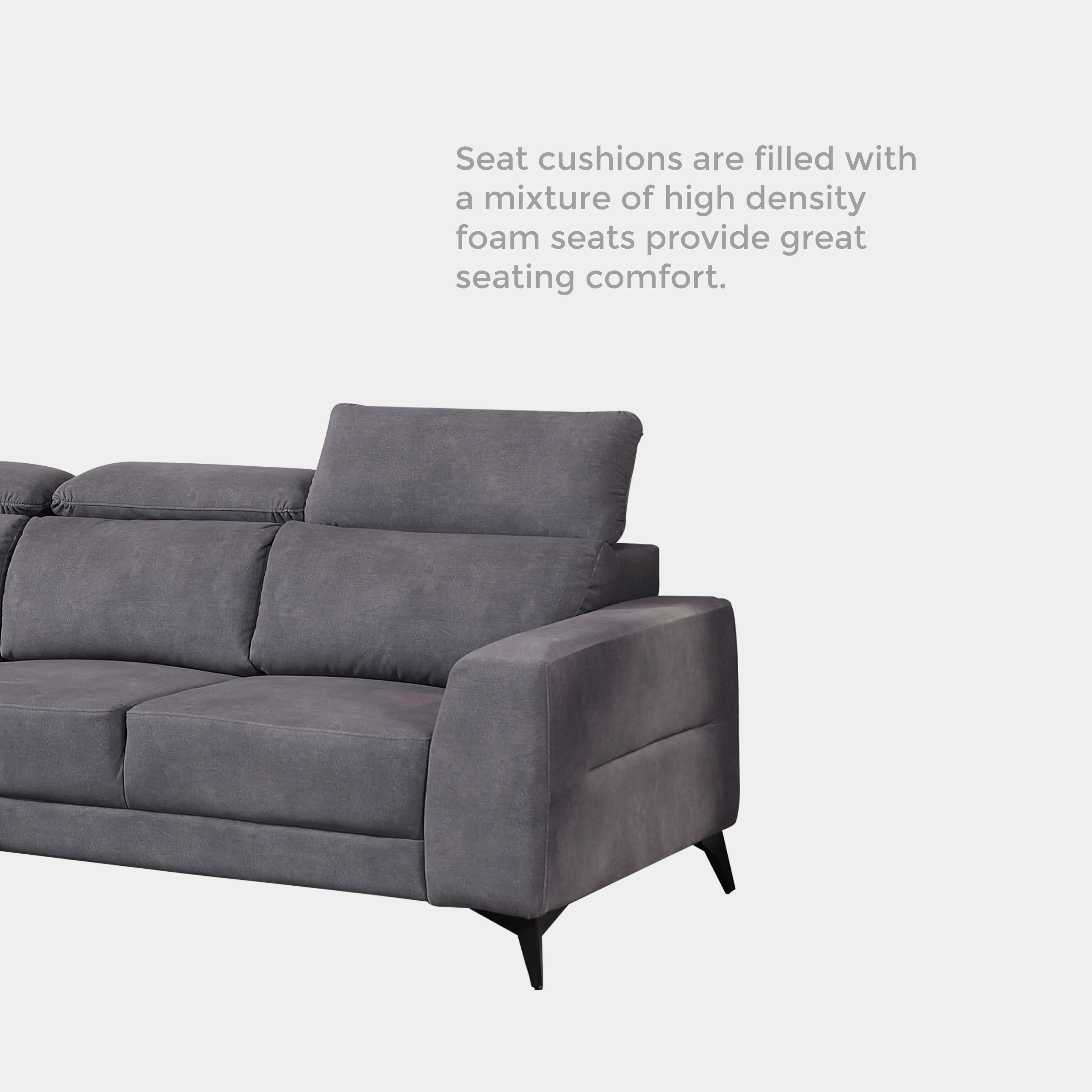 Goodnite Fabric L-Shape Sofa (377), 3 Years Warranty