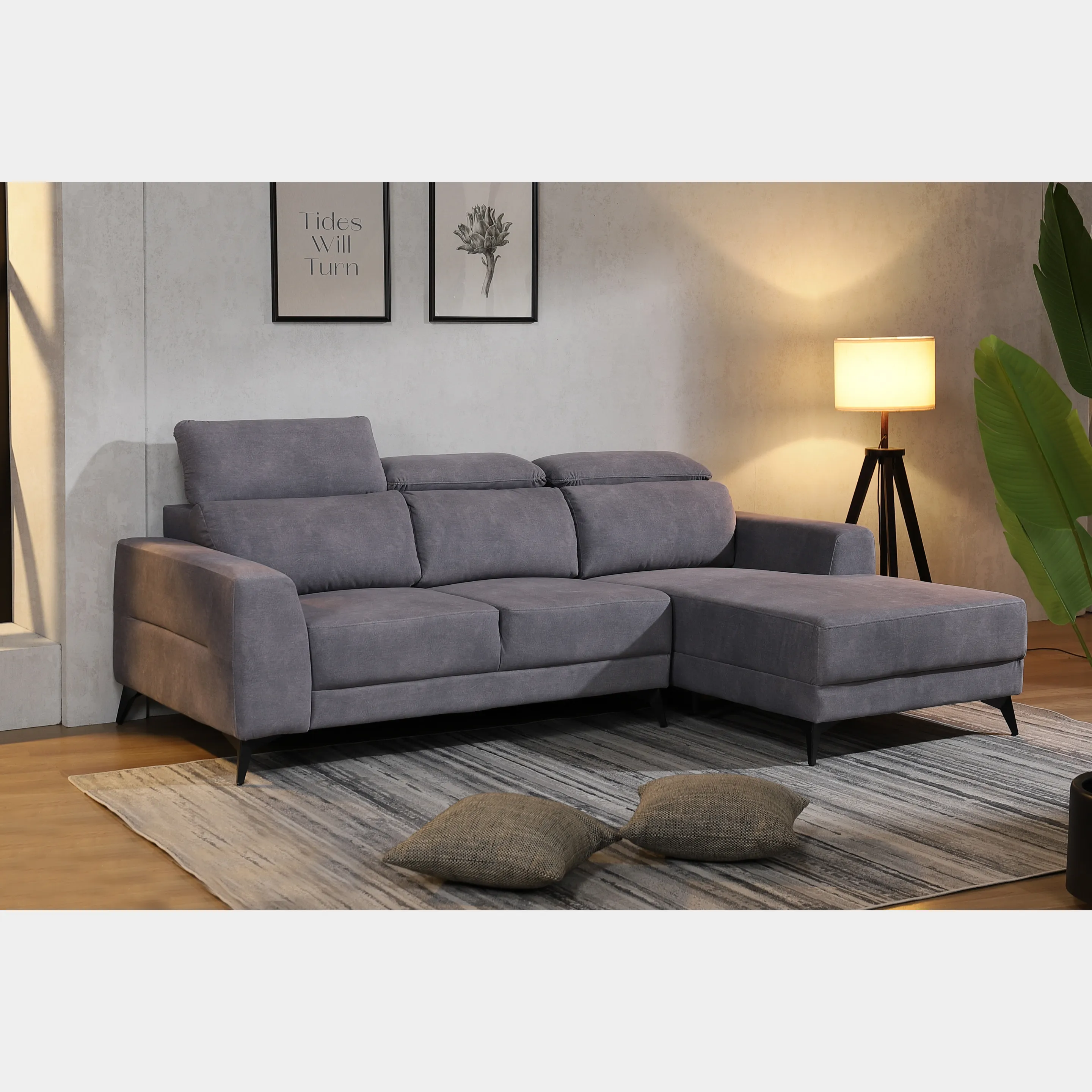 Goodnite Fabric L-Shape Sofa (377), 3 Years Warranty