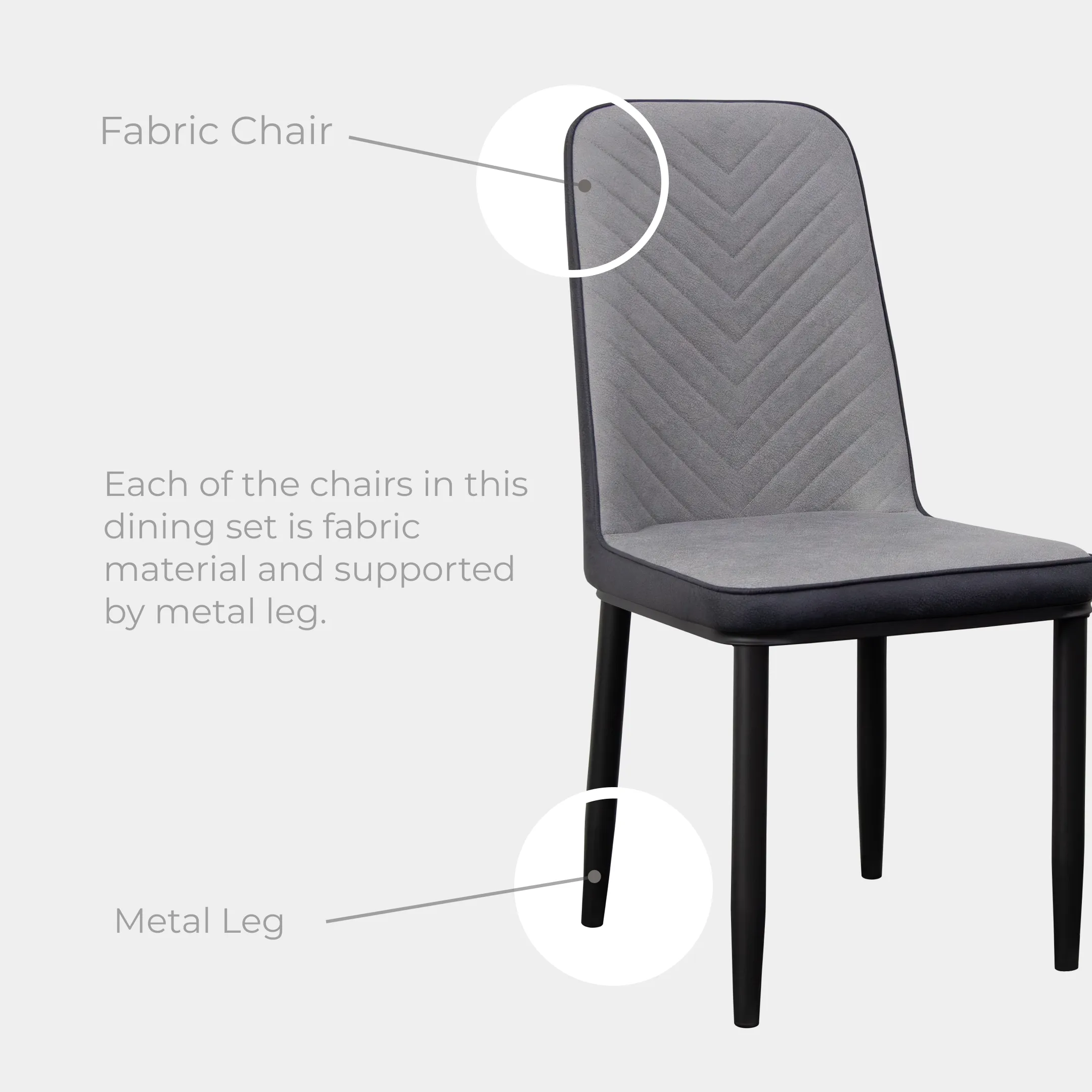 Goodnite (1+6) Marble Dining Set (W 1200mm), Marble Table, Metal Leg, Fabric Chair