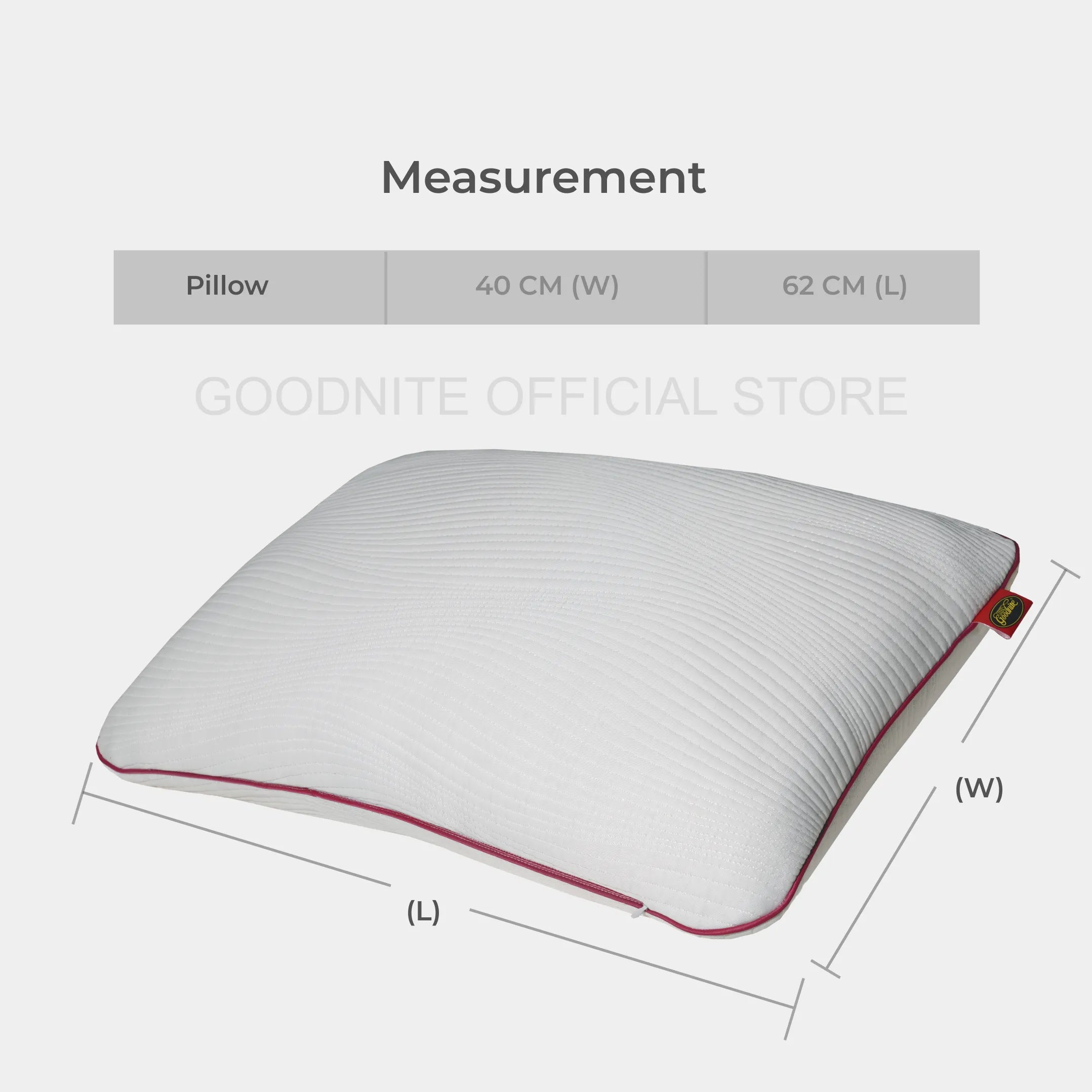Goodnite Statfree® Cooling Rubinen Microfiber Pillow 62cm x 40cm x 1.33kg