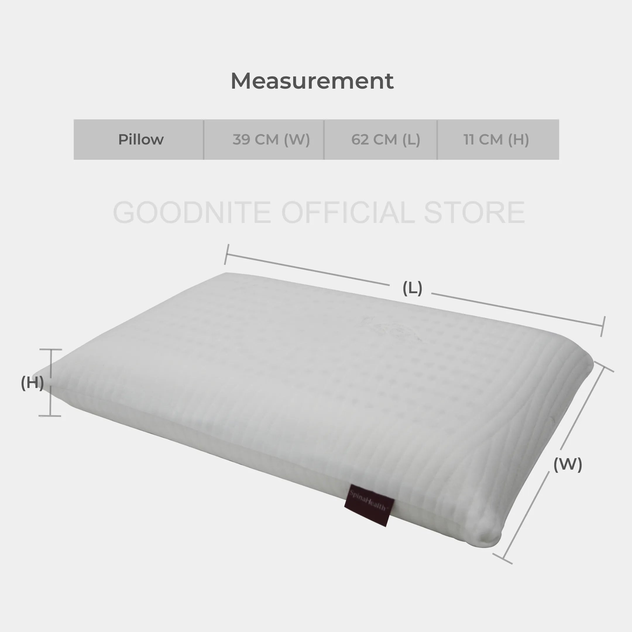 Goodnite Silk Touch Latex Pillow 62cm x 39cm x 11cm