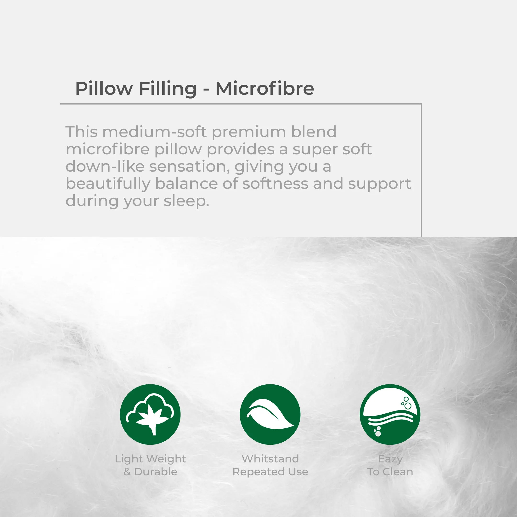 Goodnite Hoteluxe Microfiber Pillow 74cm x 56cm x 1.6kg (Hotel Pillow)