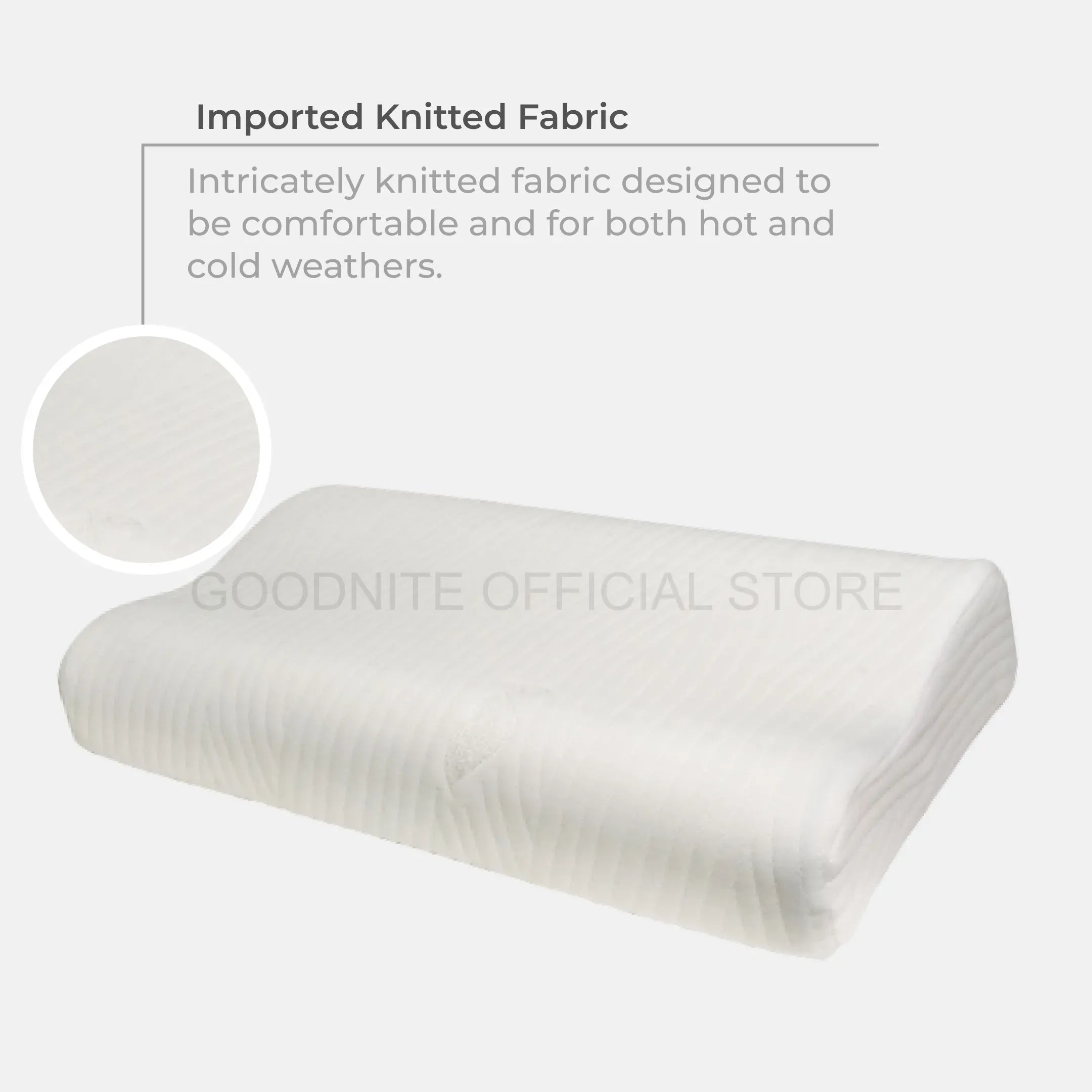 Goodnite Good Tour Contour Latex Pillow 60cm x 35cm x 12/10cm