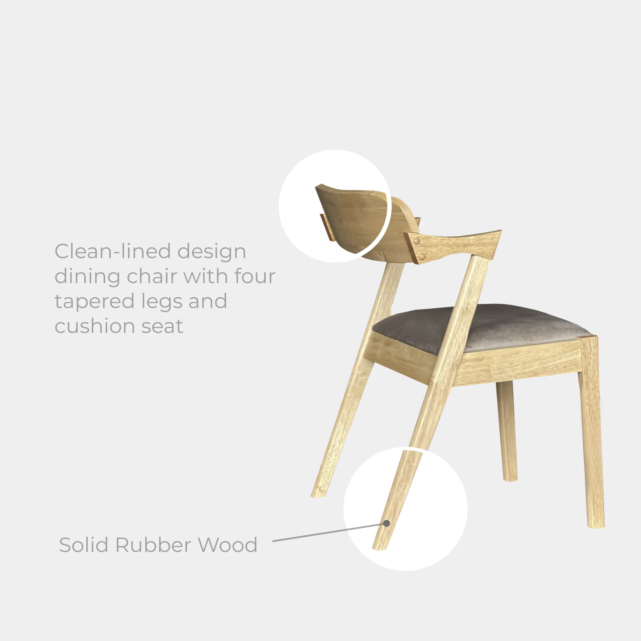 Goodnite (1+6) Ceramic Dining Set, Ceramic Top, Wood Leg, Fabric Chair