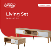 Goodnite TV Cabinet + Coffee Table Set (Wooden Leg)