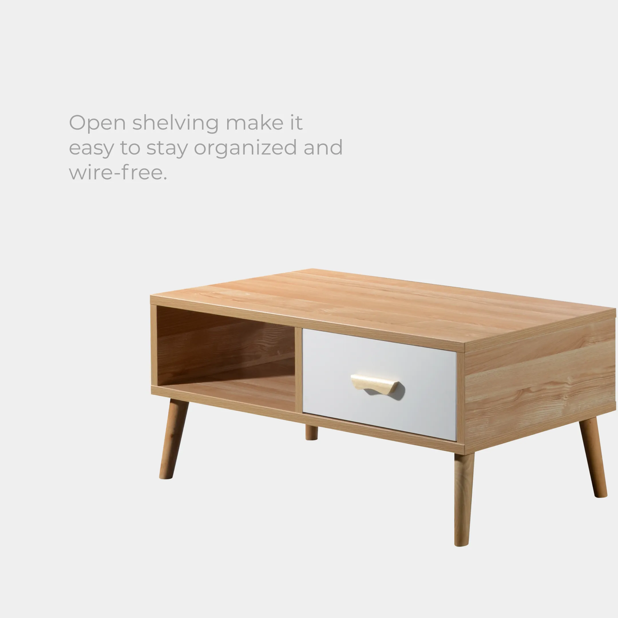 Goodnite TV Cabinet + Coffee Table Set (Wooden Leg)