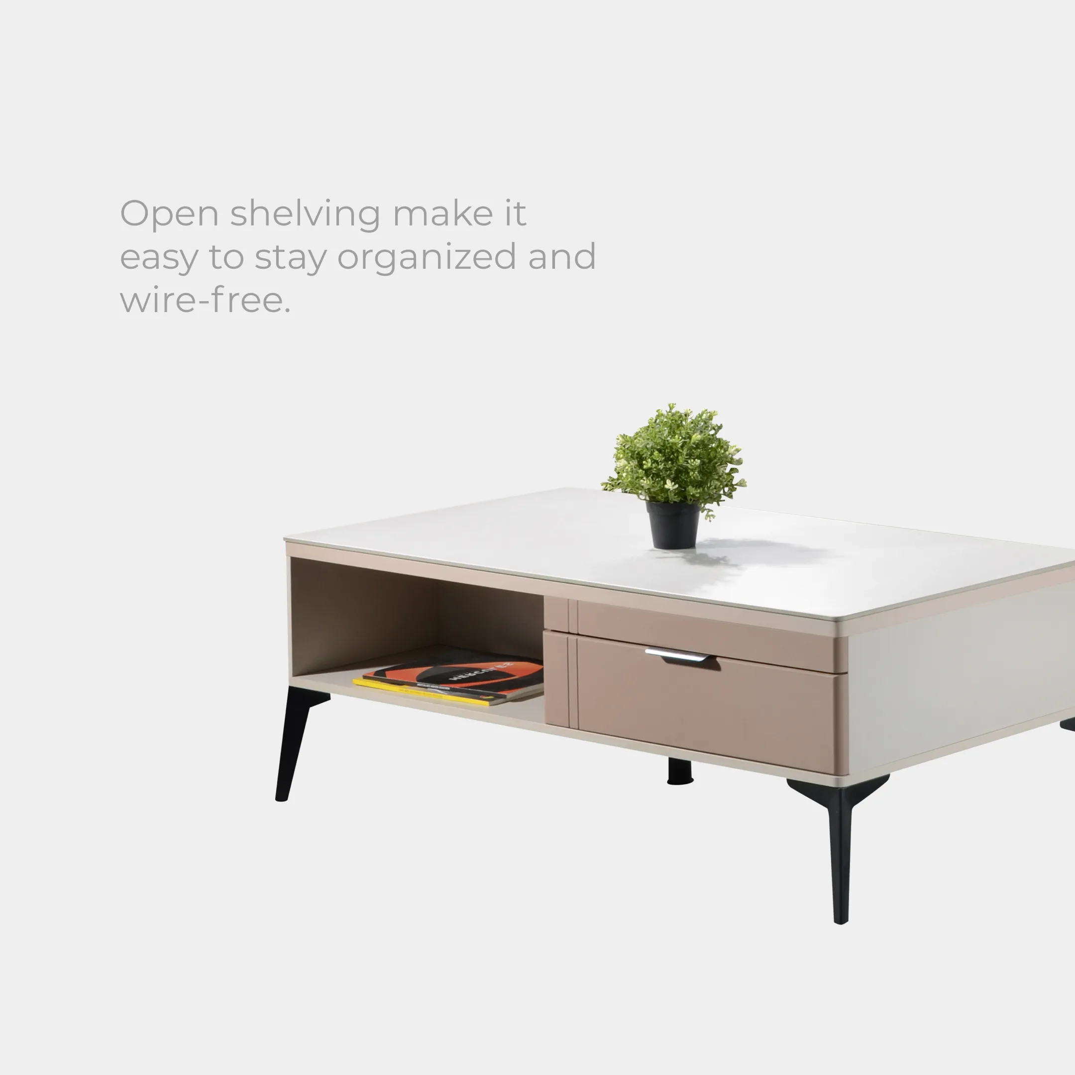 Goodnite TV Cabinet + Coffee Table Set (Metal Leg)