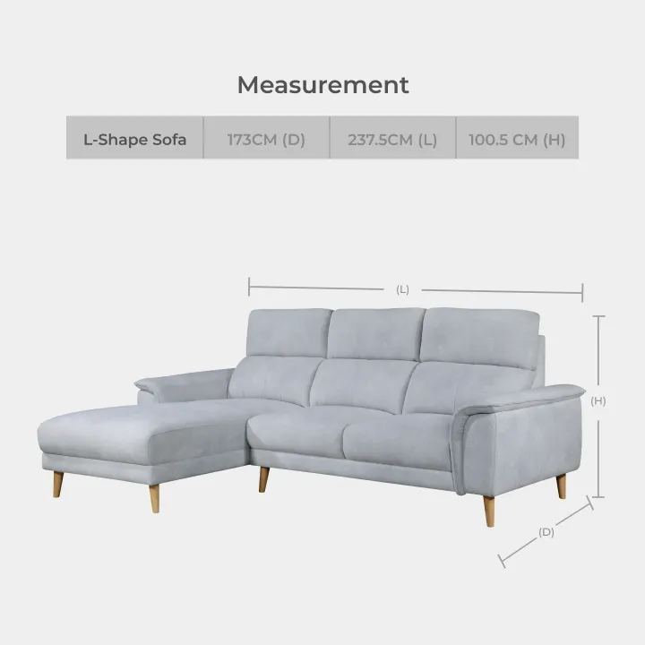 Goodnite Fabric L-Shape Sofa (ML3750), 3 Years Warranty