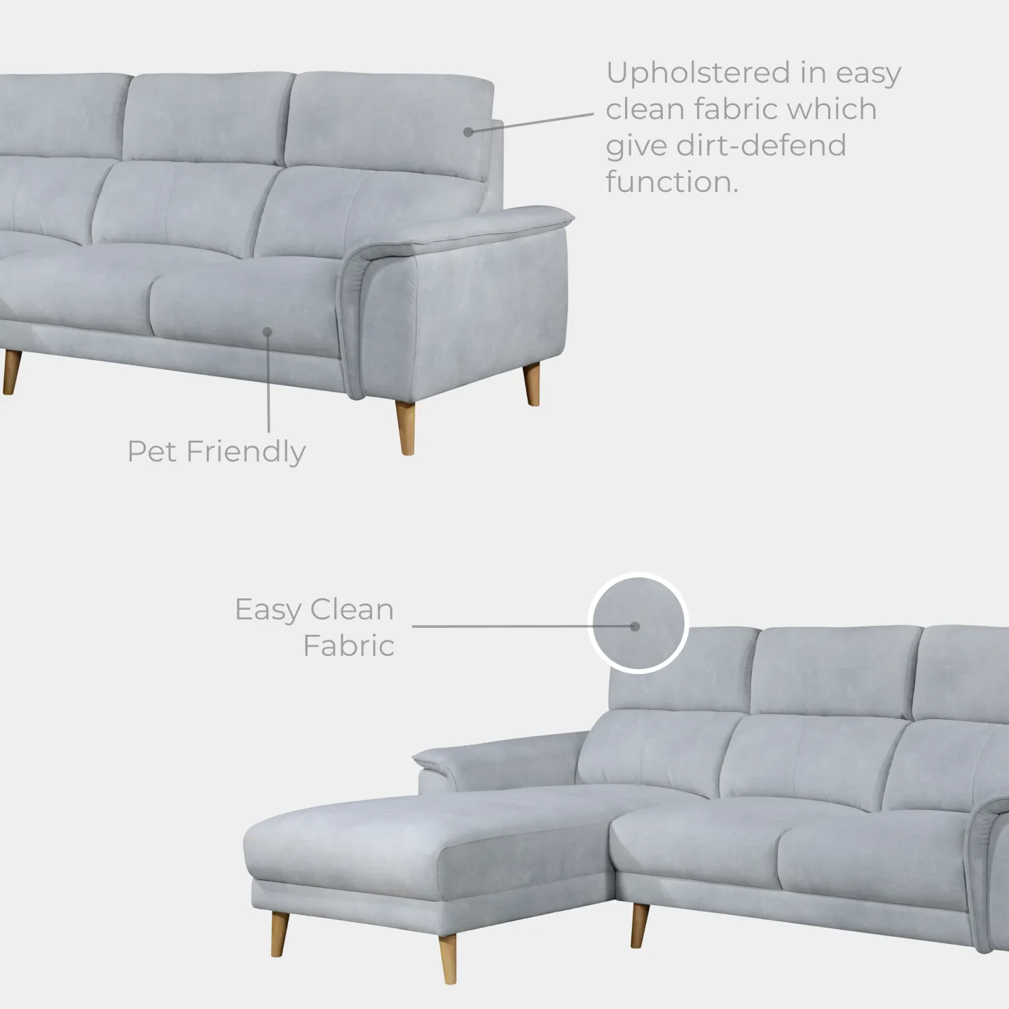 Goodnite Fabric L-Shape Sofa (ML3750), 3 Years Warranty