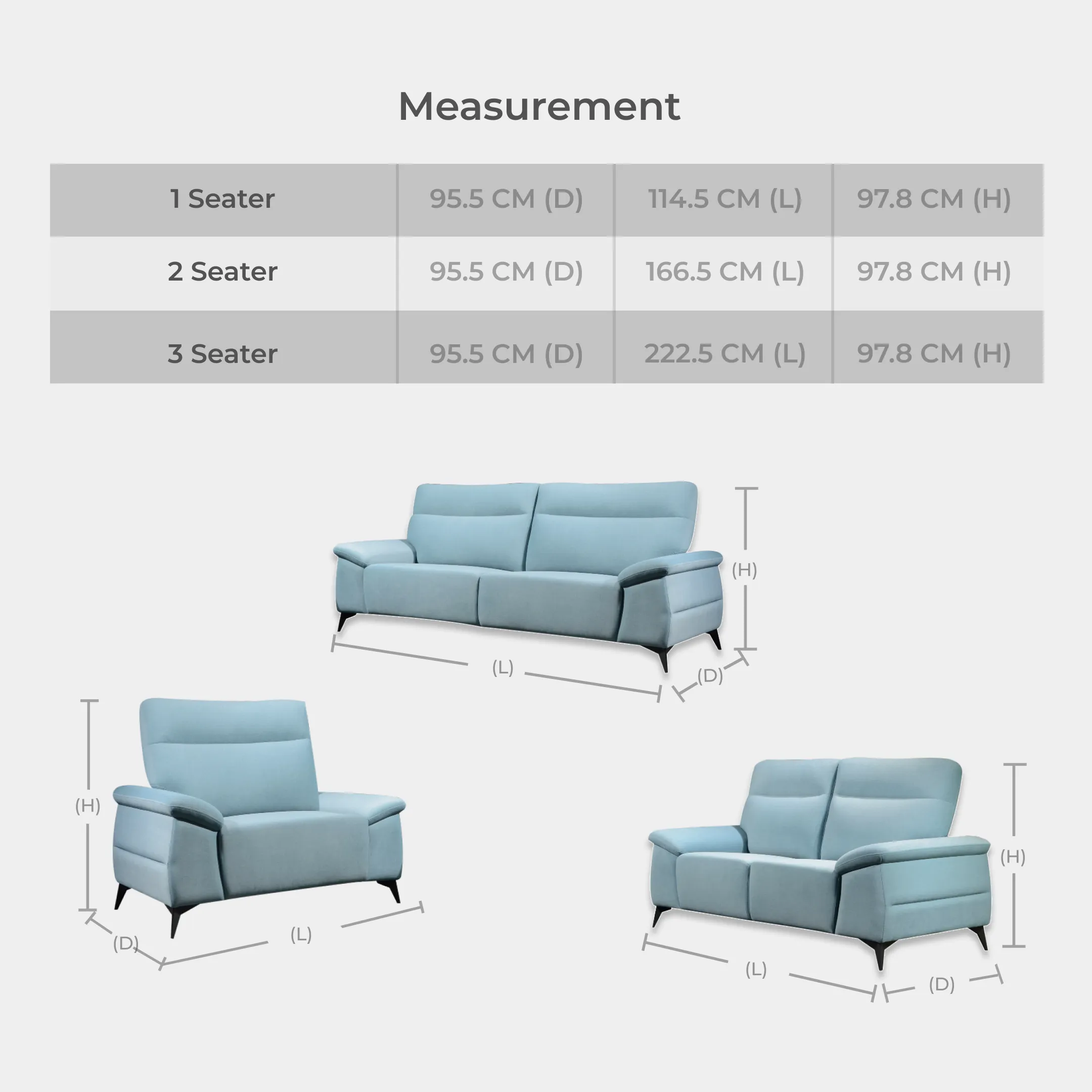 Goodnite Fabric Sofa (3009), 1 Seater/ 2 Seater/ 3 Seater/ 2+3 Seater/ 5 Years Warranty