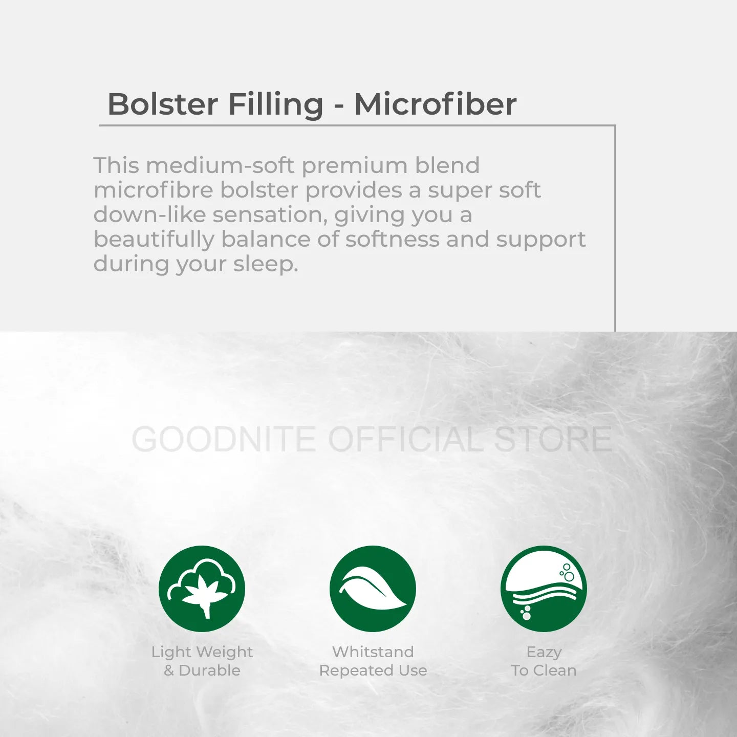 Goodnite Victoria Microfiber Bolster (100% Microfiber)