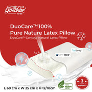 Goodnite Duocare™ Contour Natural Latex Pillow 60cm x 35cm x 12/10cm (Statfree® + IceSleep®)
