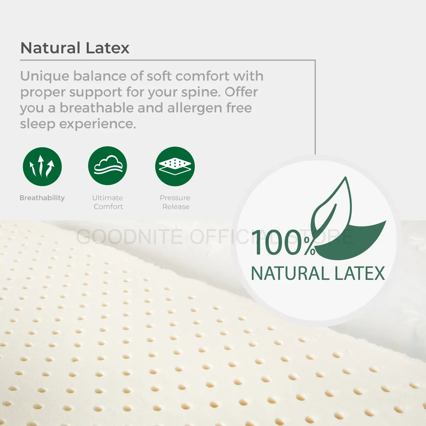 Goodnite Statfree® Natural Latex Topper (Single/ Super Single/ Queen/ King)