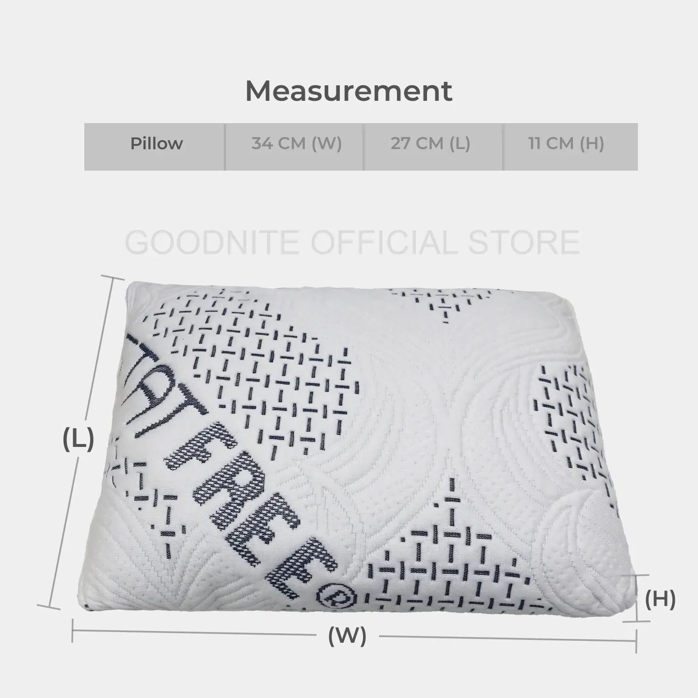 Goodnite Statfree® Travel Pillow (Mini Pillow with Zip)