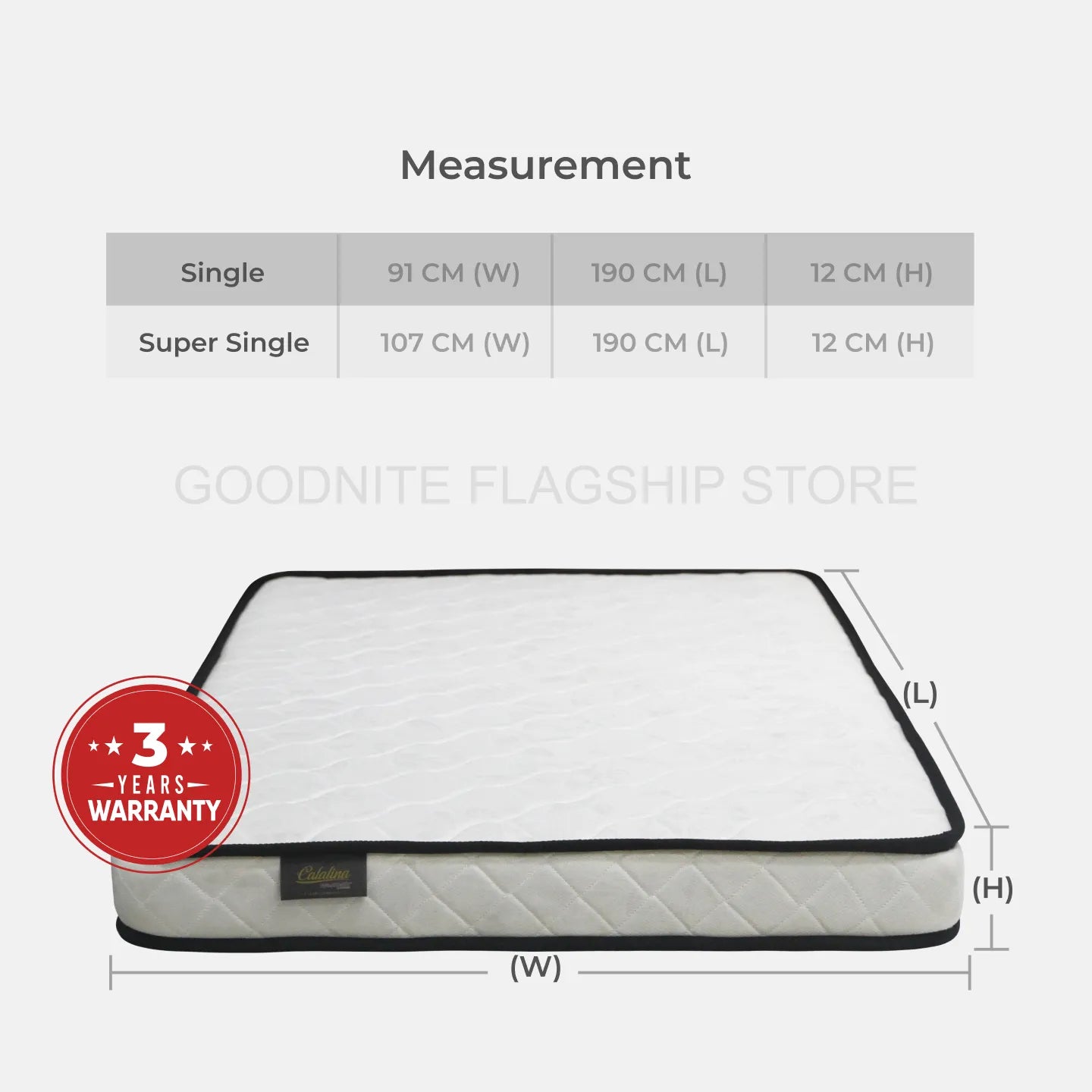 Goodnite Catalina Rebond Foam Mattress (5 Inch) with Single/ Super Single