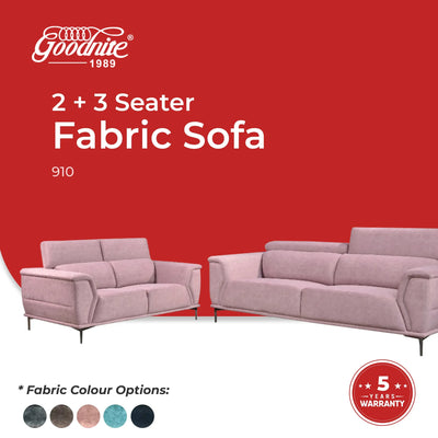 Goodnite Fabric Sofa (910), 1 Seater/ 2 Seater/ 3 Seater/ 2+3 Seater, 5 Years Warranty