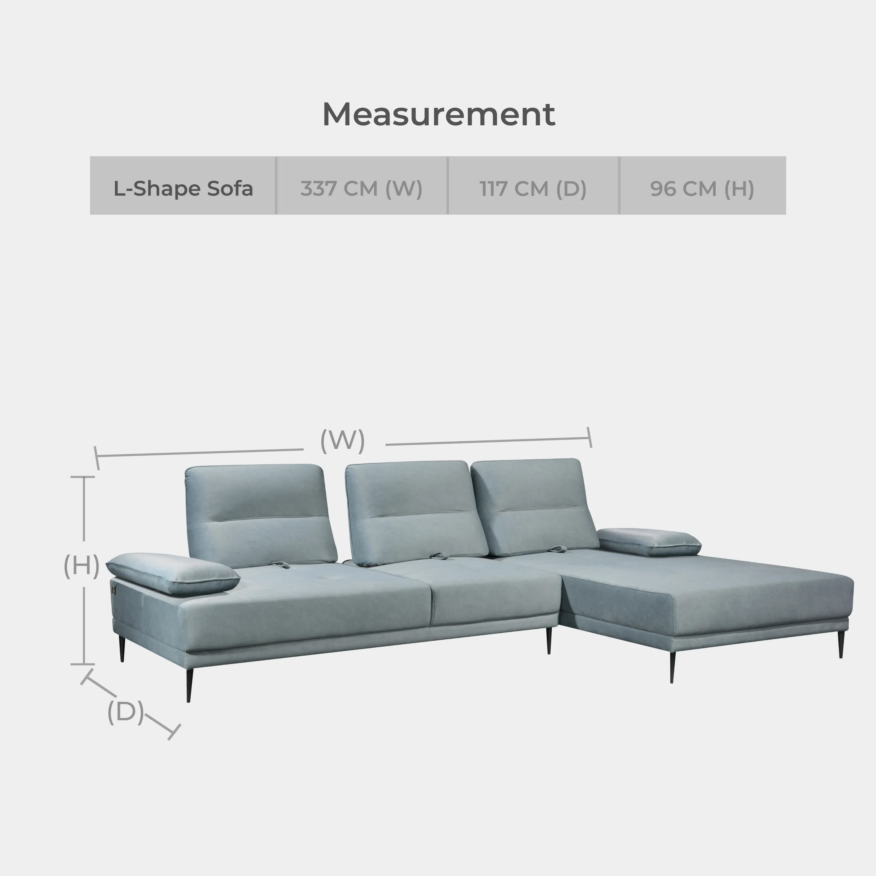 Goodnite Fabric L-Shape Sofa (SF9011G), 5 Years Warranty