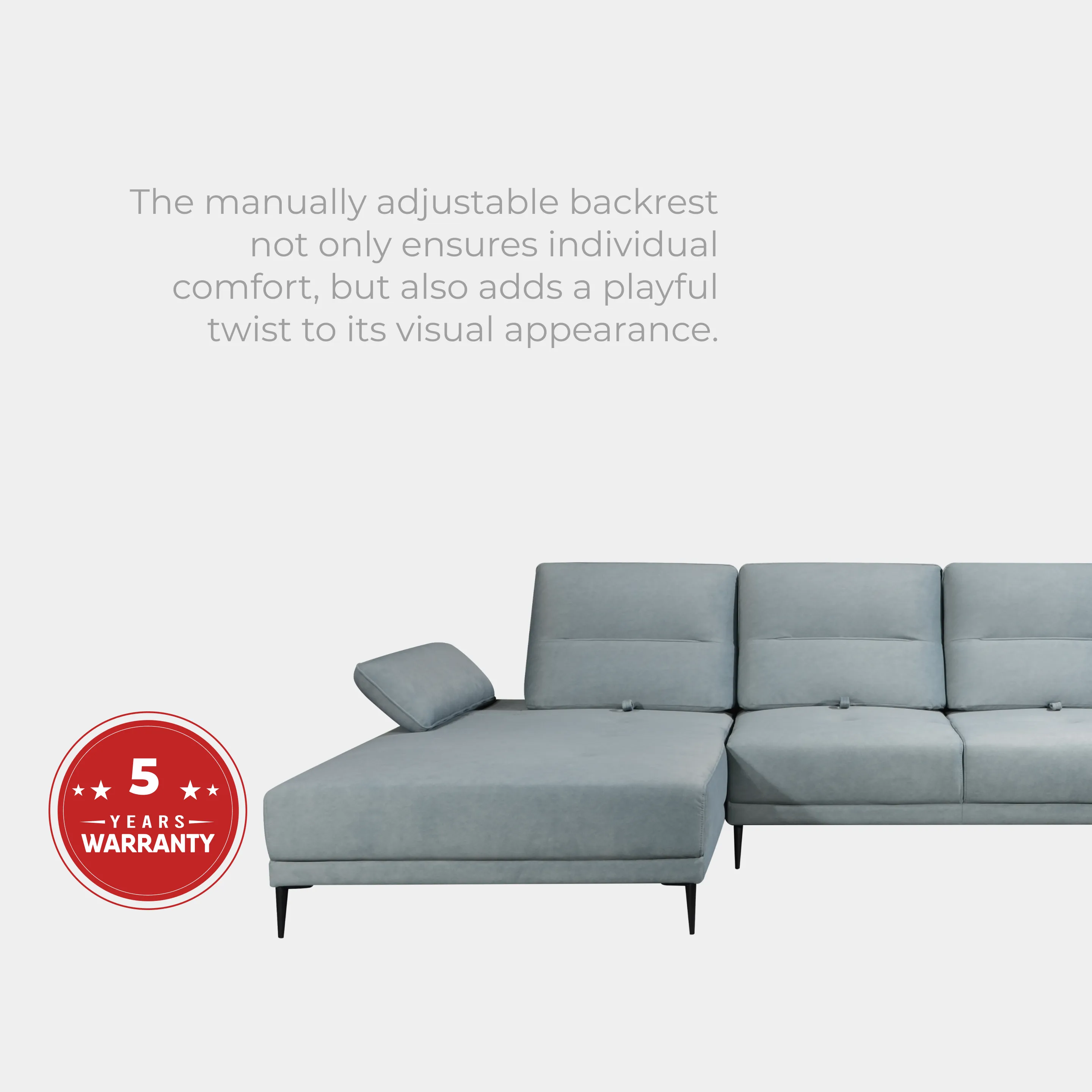 Goodnite Fabric L-Shape Sofa (SF9011G), 5 Years Warranty