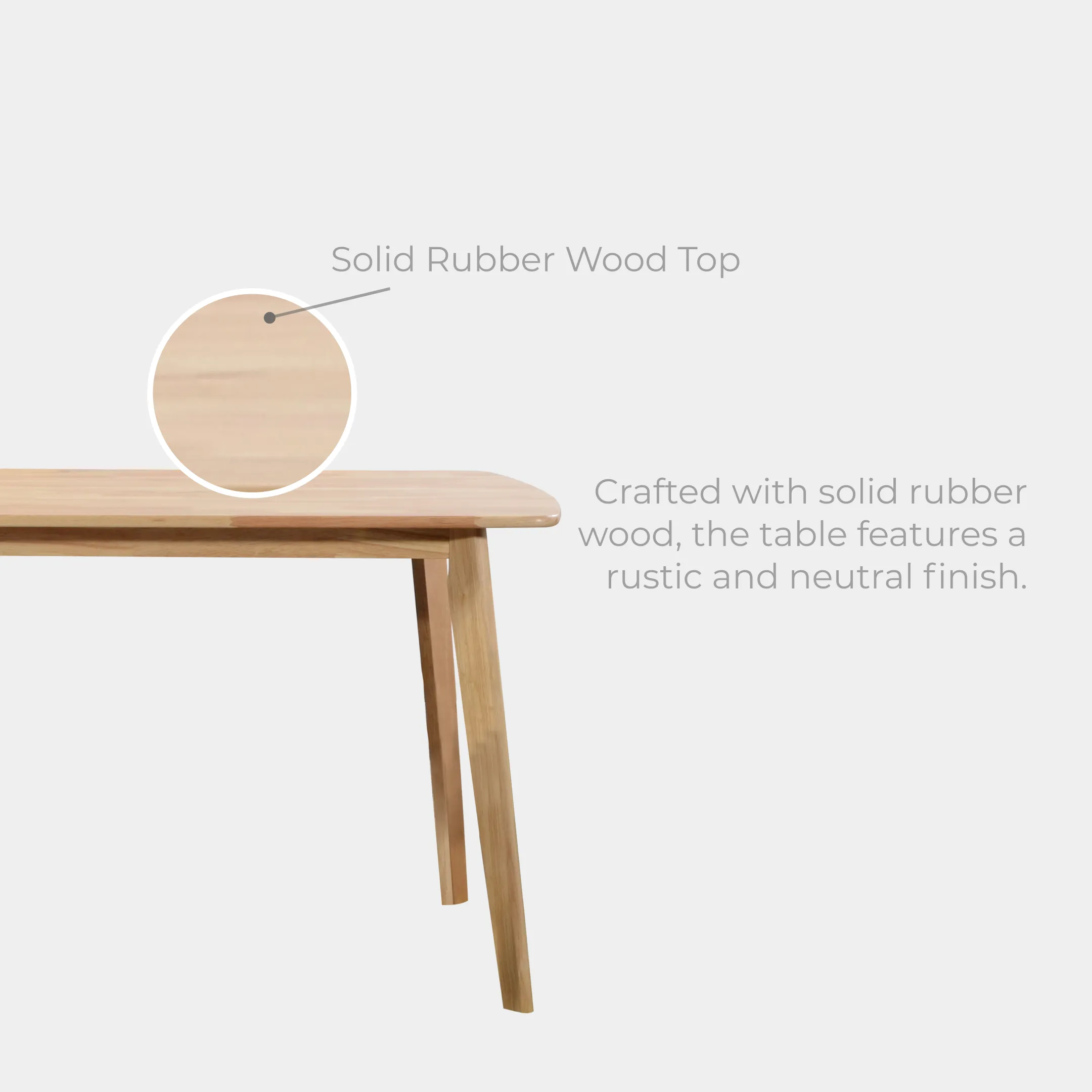 Goodnite (1+4+Bench) Glassic Solid Rubber Wood Dining Set