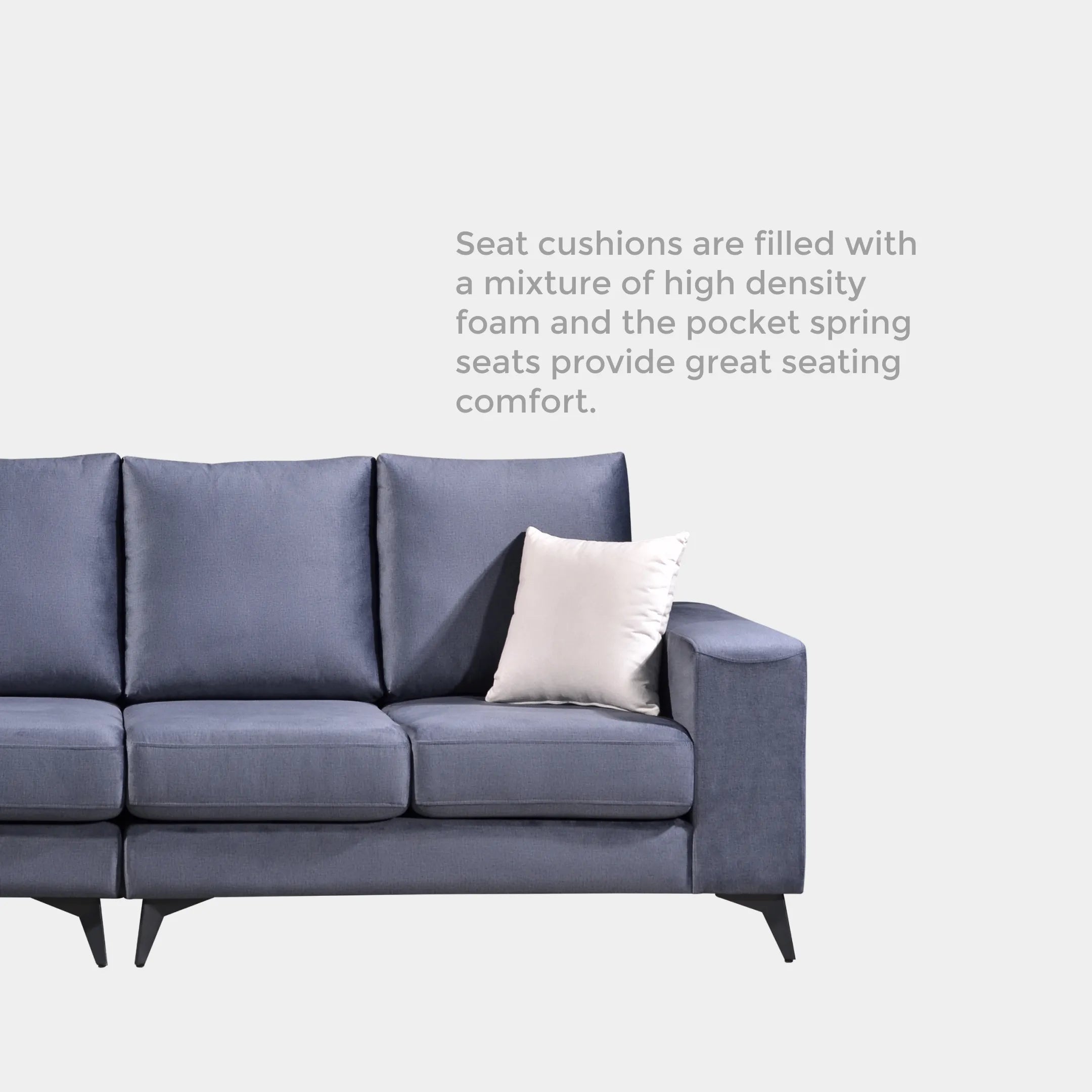 Goodnite Fabric L-Shape Sofa (ML3713), 5 Years Warranty