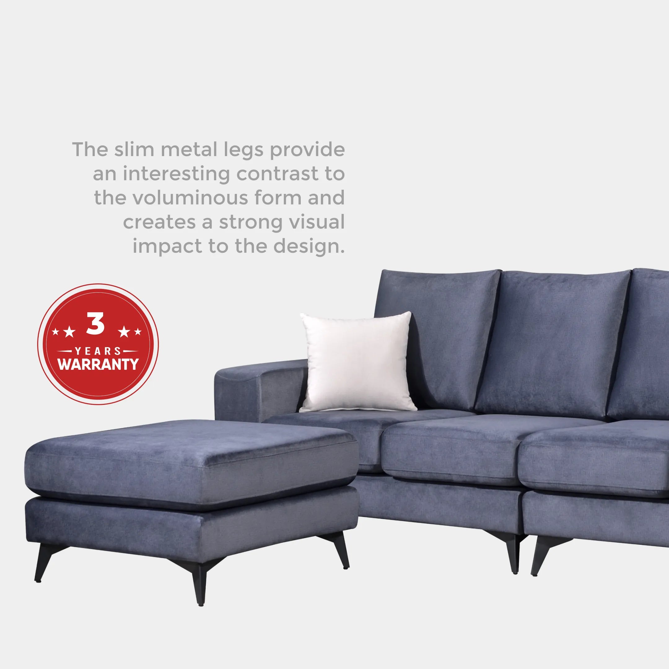 Goodnite Fabric L-Shape Sofa (ML3713), 5 Years Warranty