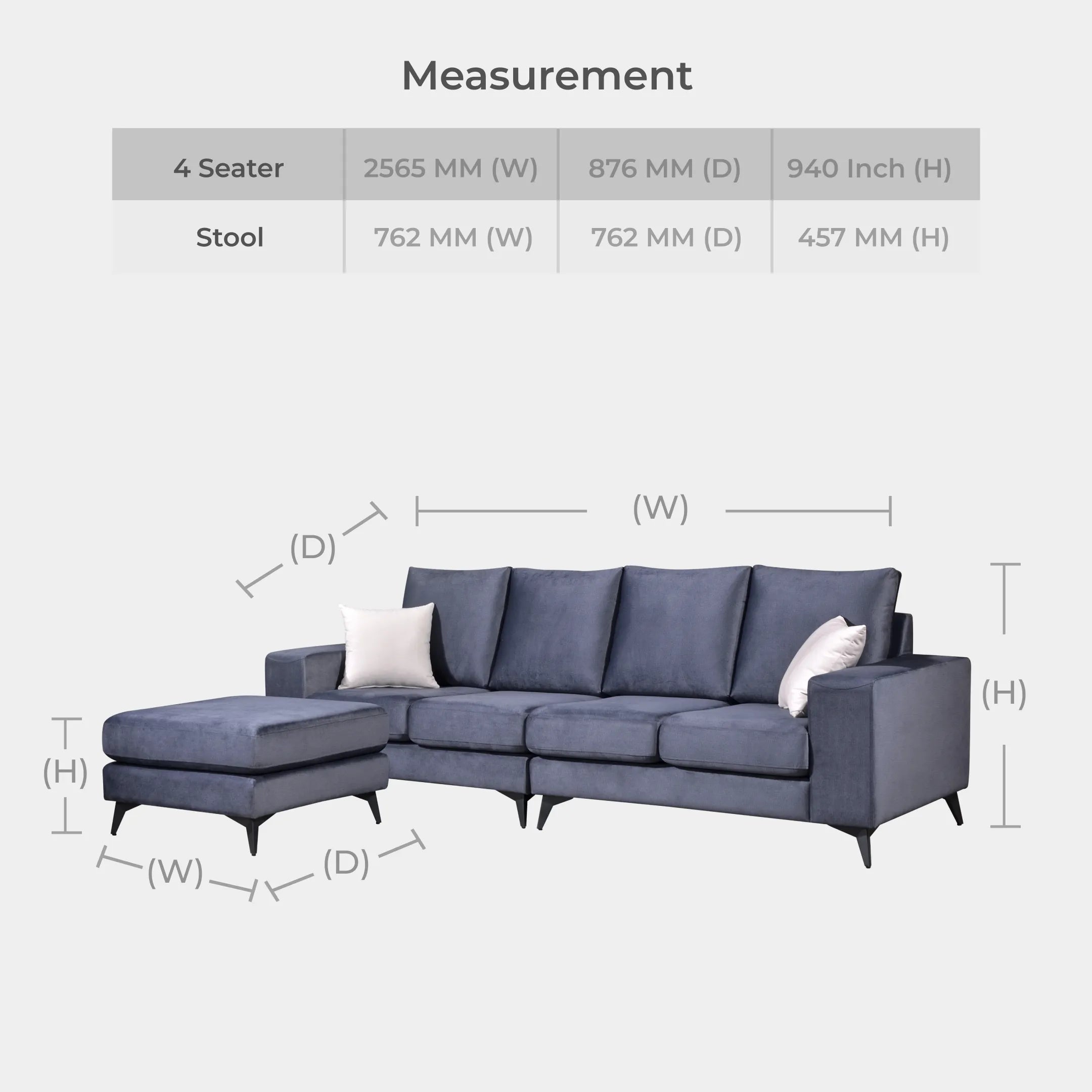 Goodnite Fabric L-Shape Sofa (ML3713), 5 Years Warranty