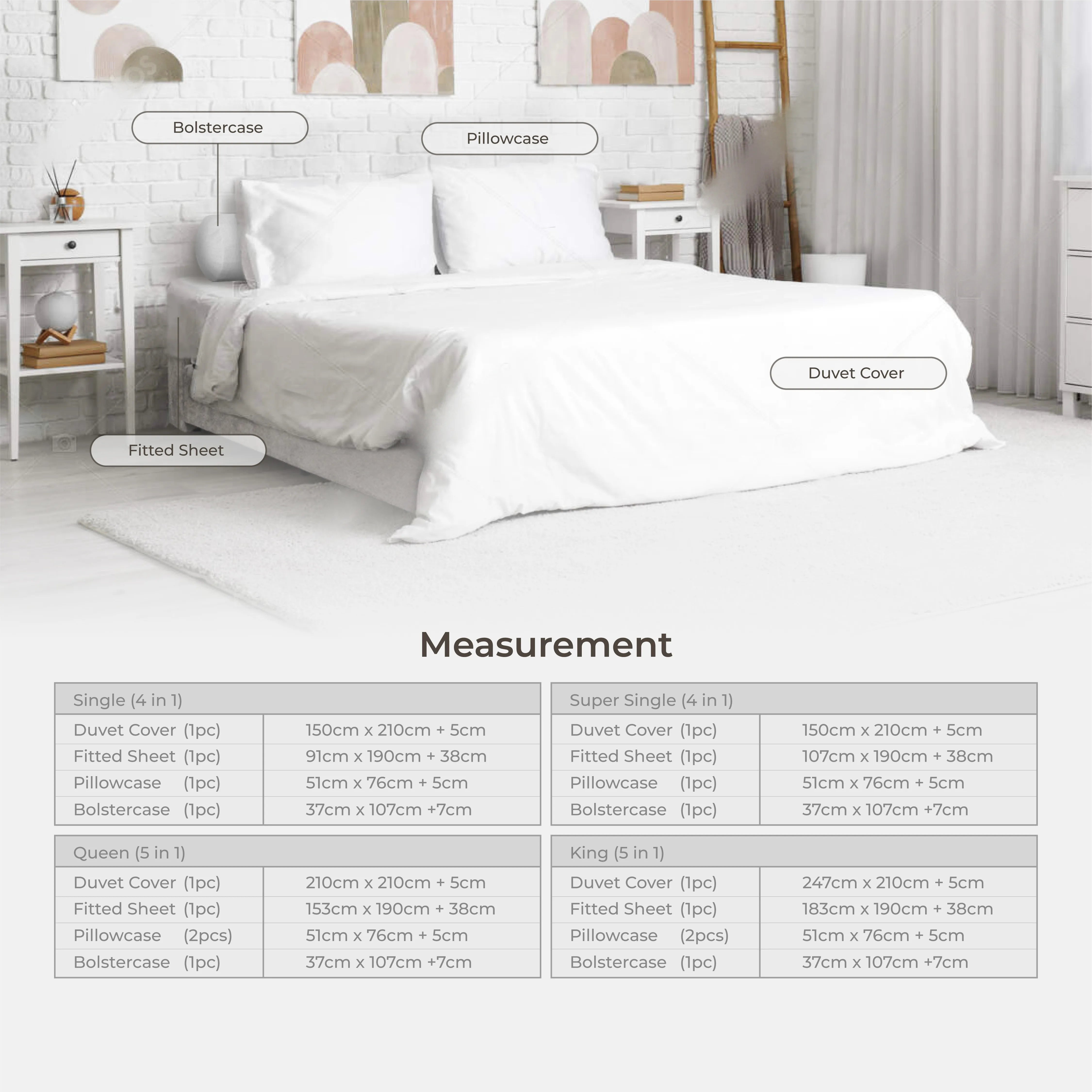 Bedsheet Set 100% Tencel Jacquard (Single/ Super Single/ Queen/ King)